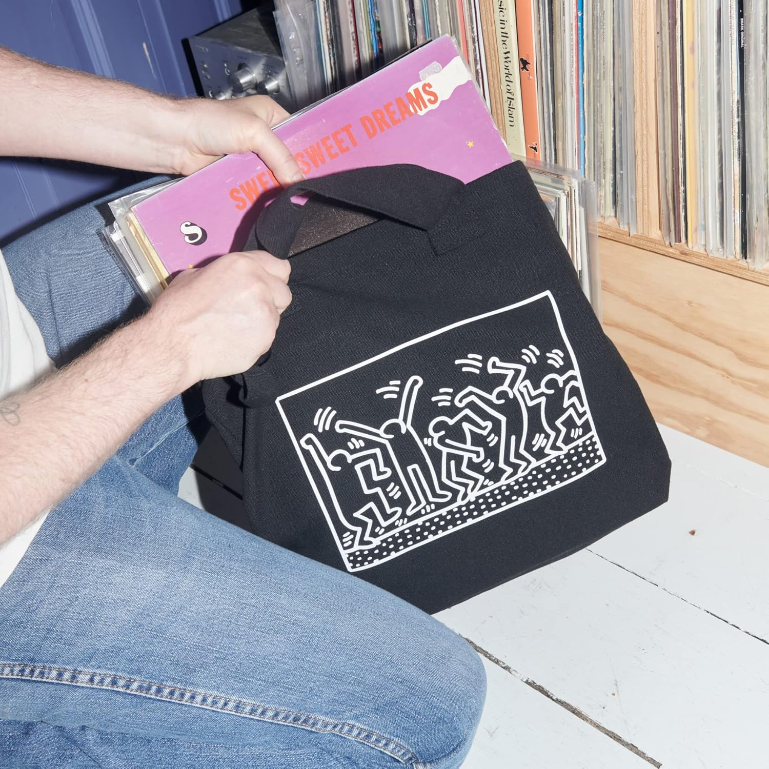 AM Clean Sound Keith Haring Record Tote Bag