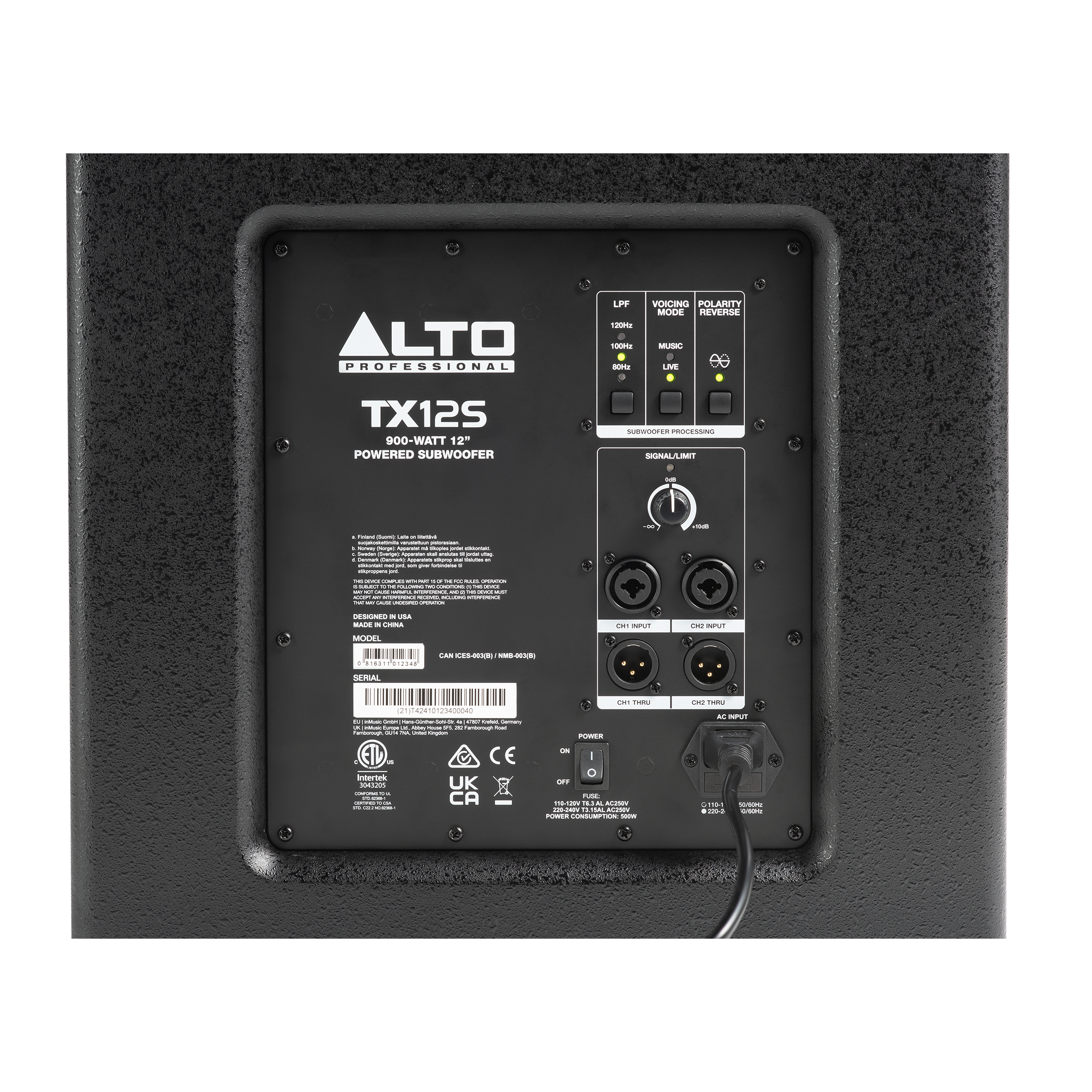 Alto Professional TX12S 900W 12" Active Subwoofer