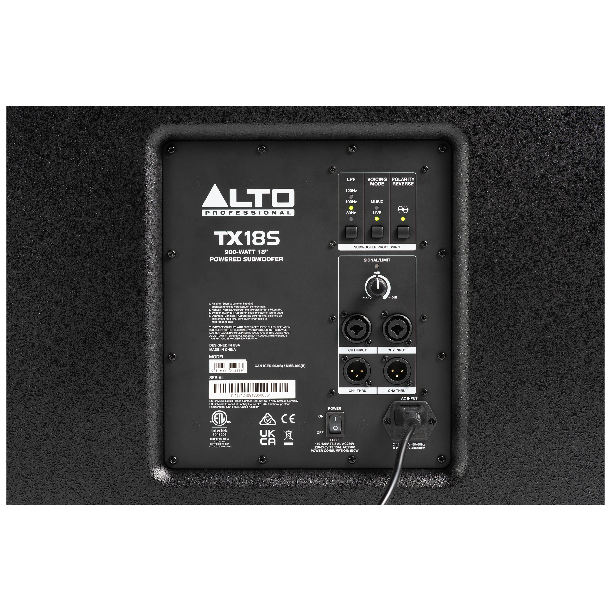 Alto Professional TX18S 900W 18" Active Subwoofer