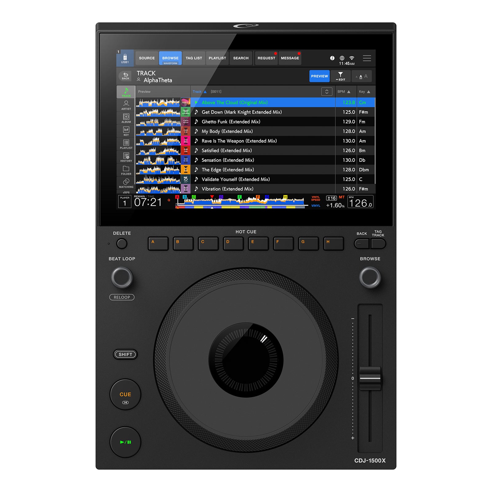 AlphaTheta CDJ-1500X Compact Multi Player - Black