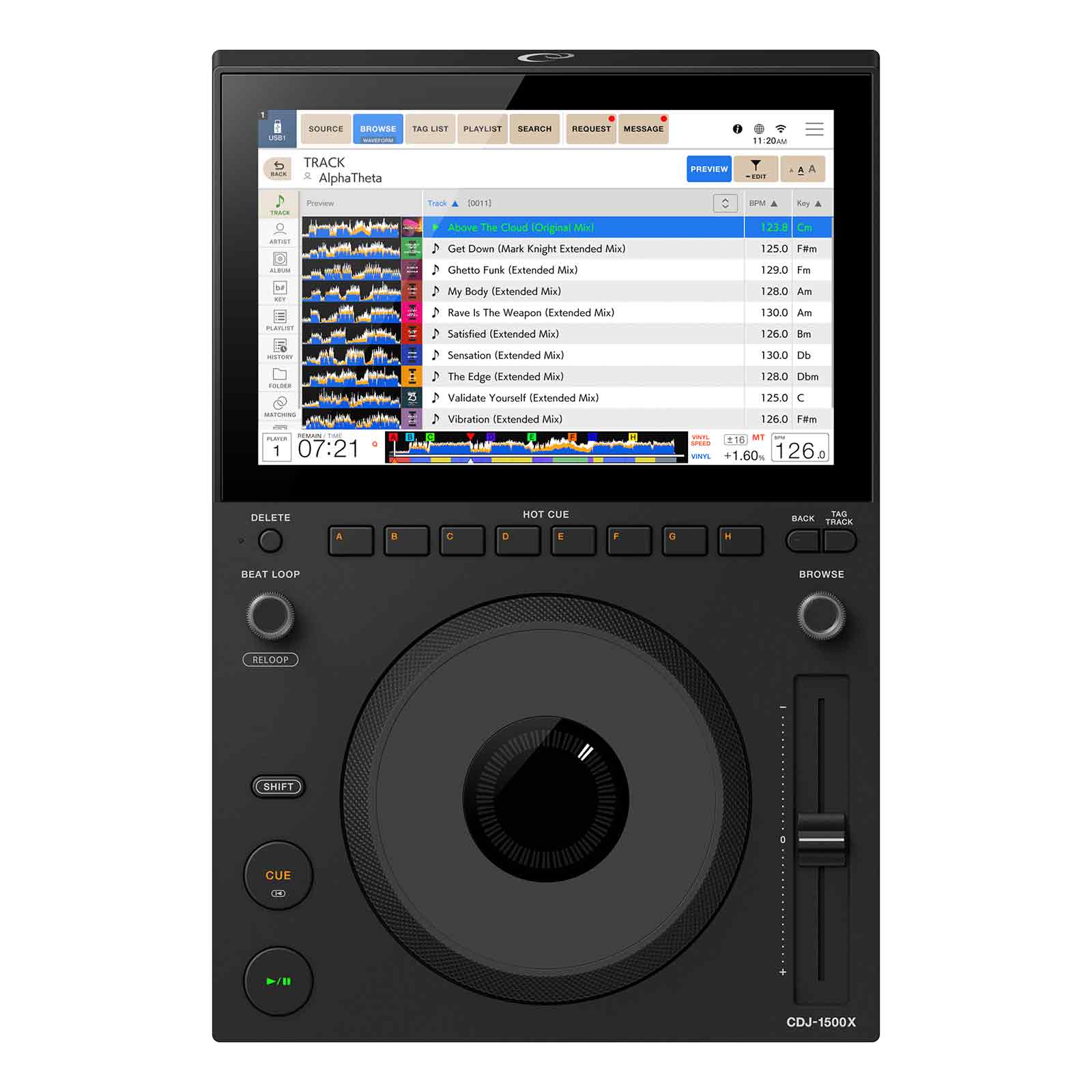 AlphaTheta CDJ-1500X Compact Multi Player - Black