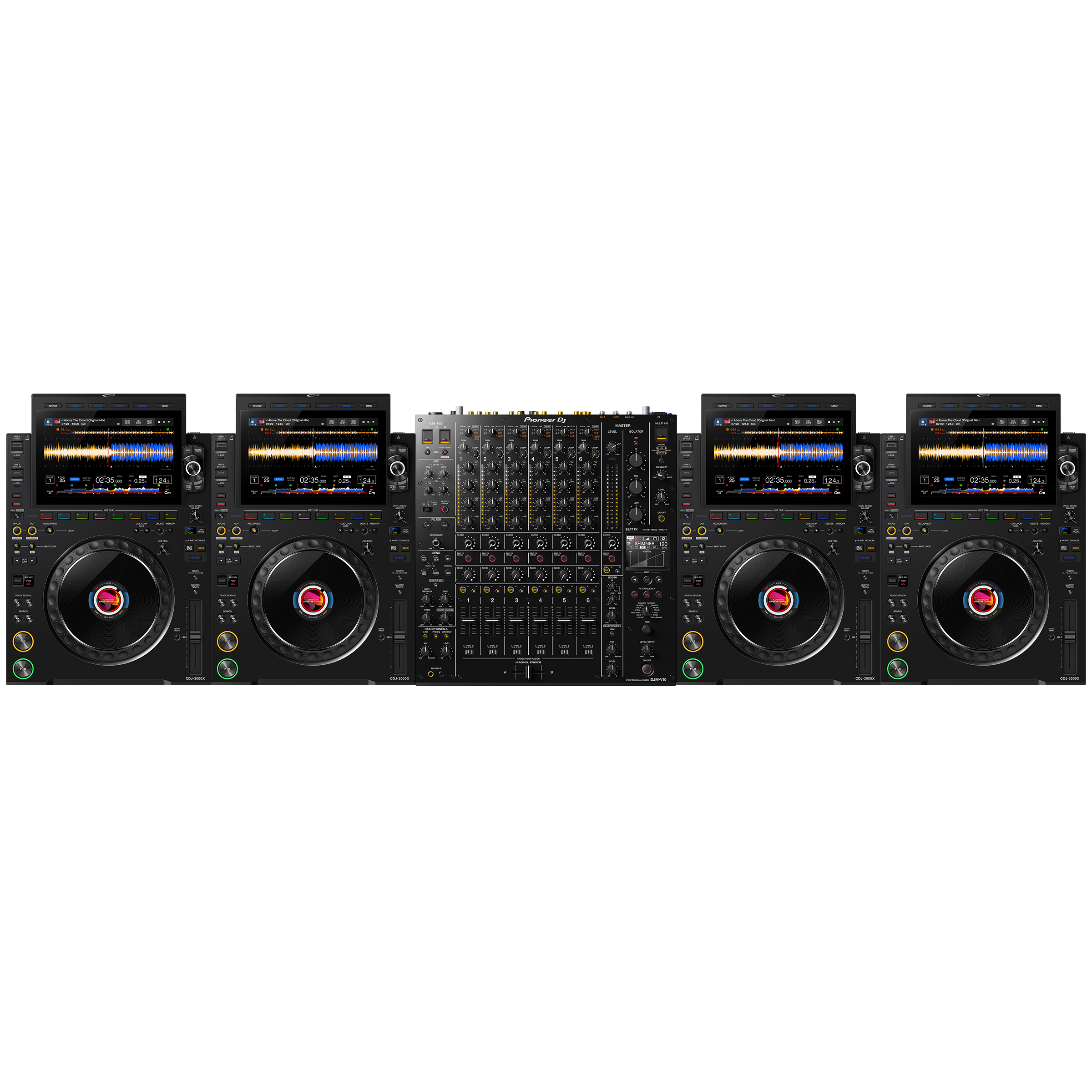 AlphaTheta 4 x CDJ-3000X + DJM-V10 Bundle