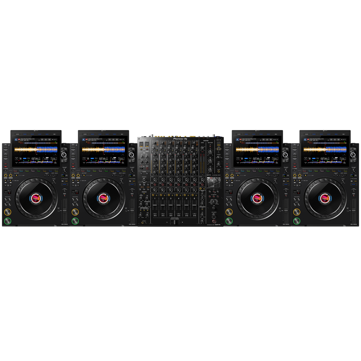AlphaTheta 4 x CDJ-3000X + DJM-V10 Bundle