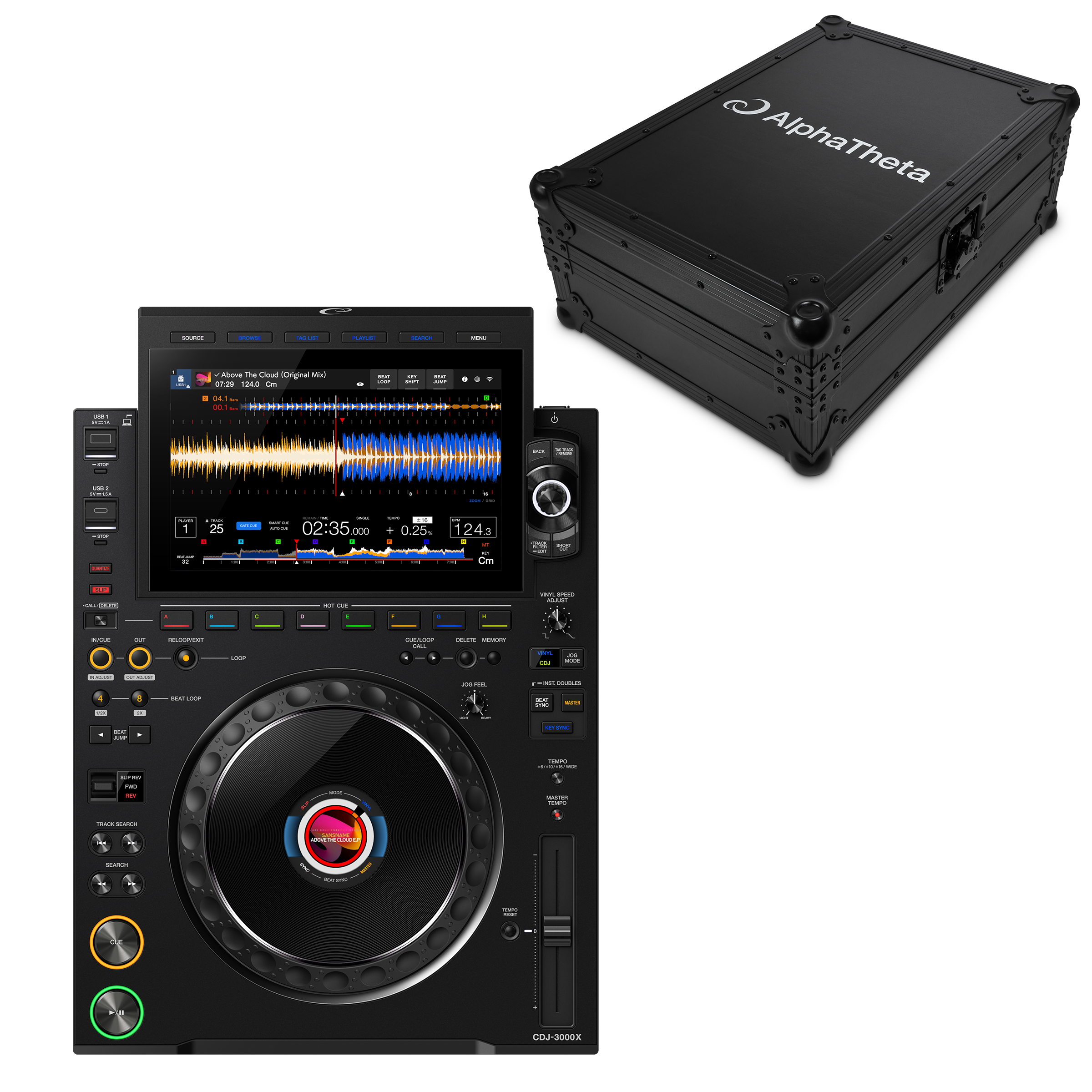 AlphaTheta CDJ-3000X + FLT-3000X Flight Case Bundle
