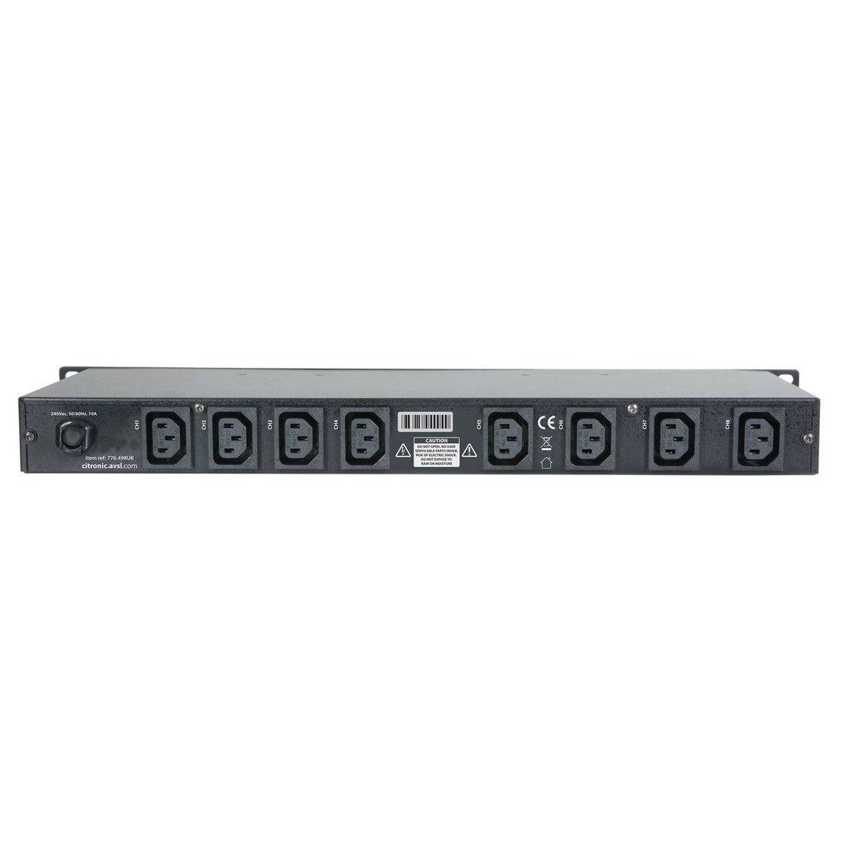 Citronic 8 Way IEC Power Conditioner, 19 Inch 1U - 776.498UK - CPD-8C