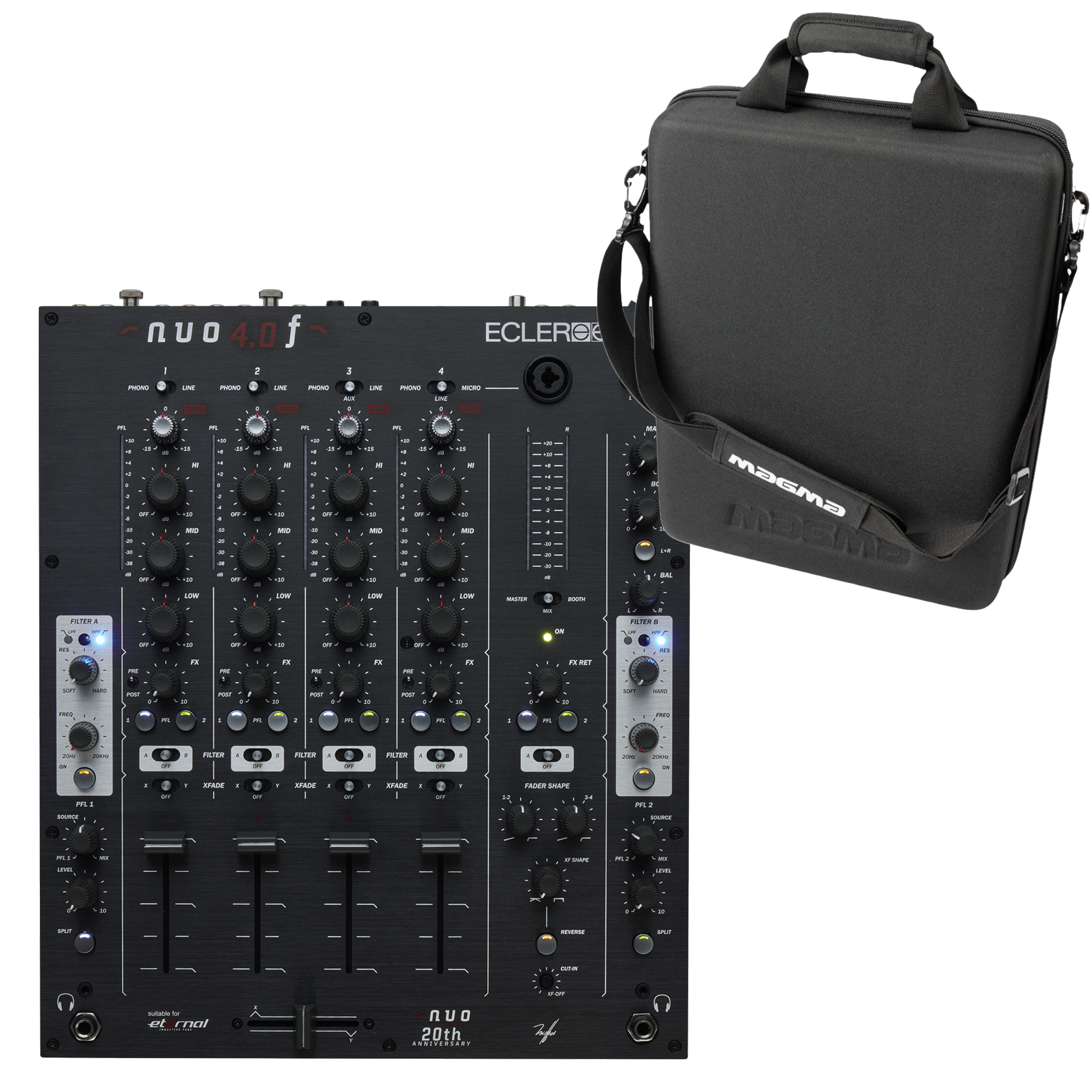 Ecler NUO 4.0F Black + CTRL Case Bundle