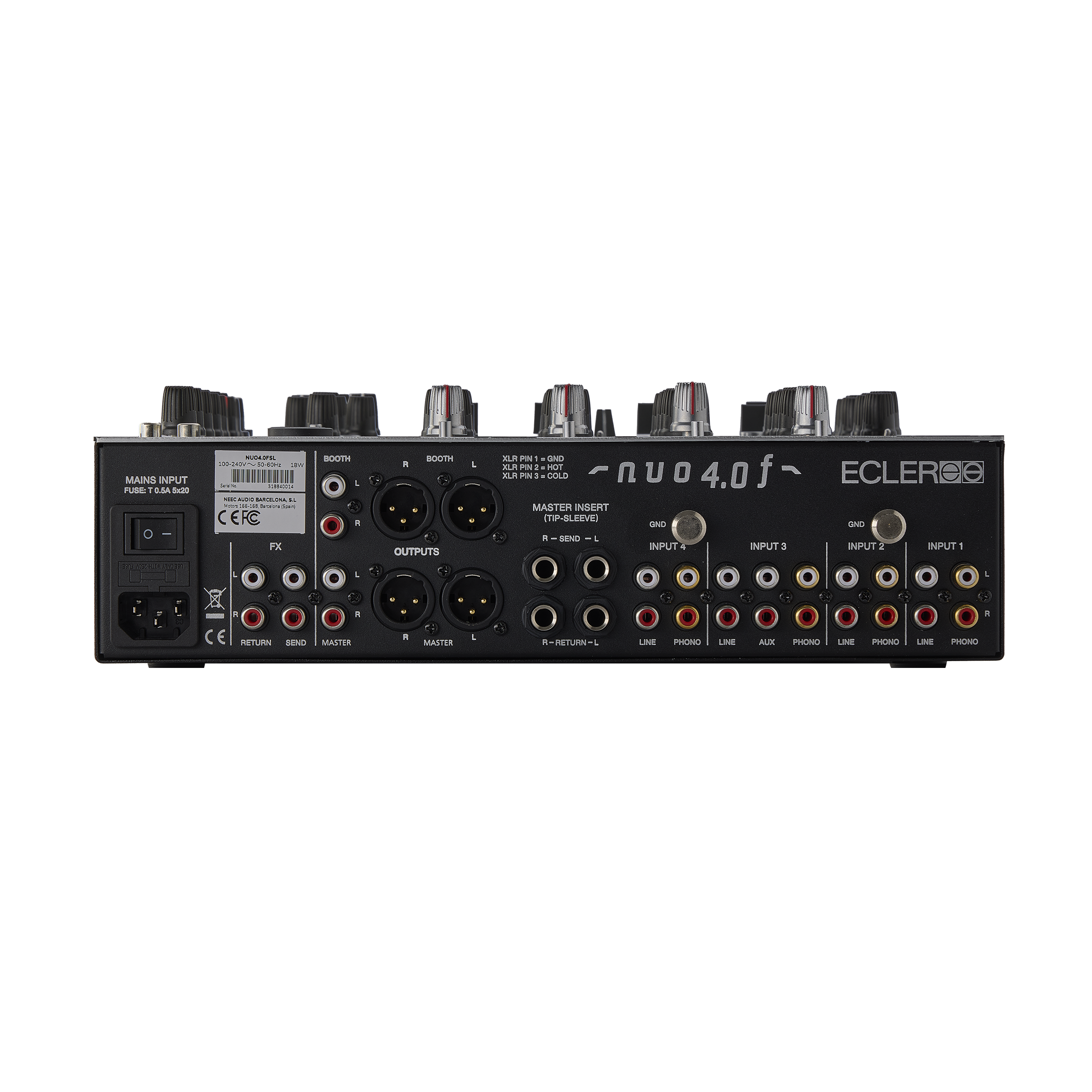 Ecler NUO 4.0F 4-Channel Analog Mixer - Silver