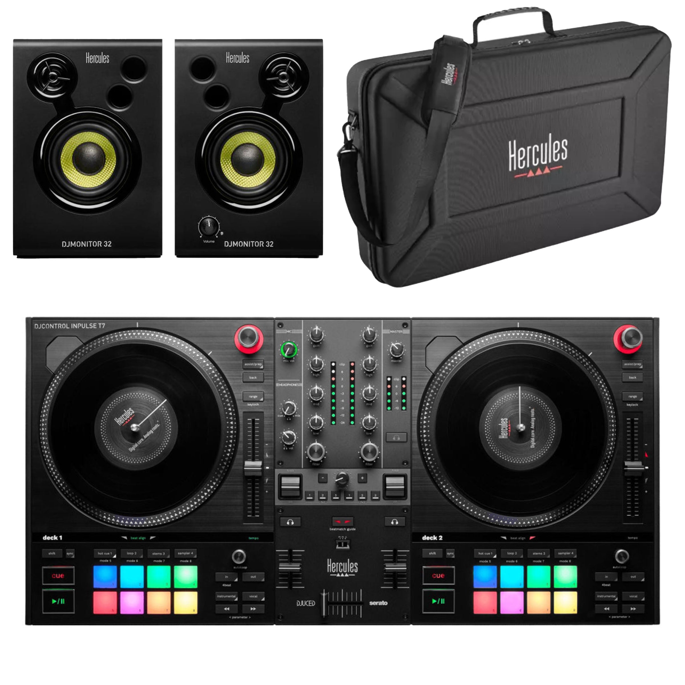 Hercules DJControl Inpulse T7 + Monitor 32 + Carry Bag Bundle