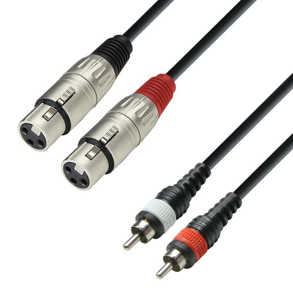 Adamhall K3TFC0100 Twin RCA Male to Twin XLR Female 1m