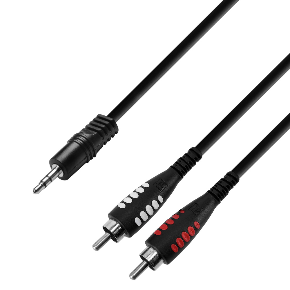 Adamhall K3YWCC0300 3.5mm TRS Miniack to 2 x RCA Cable 3m