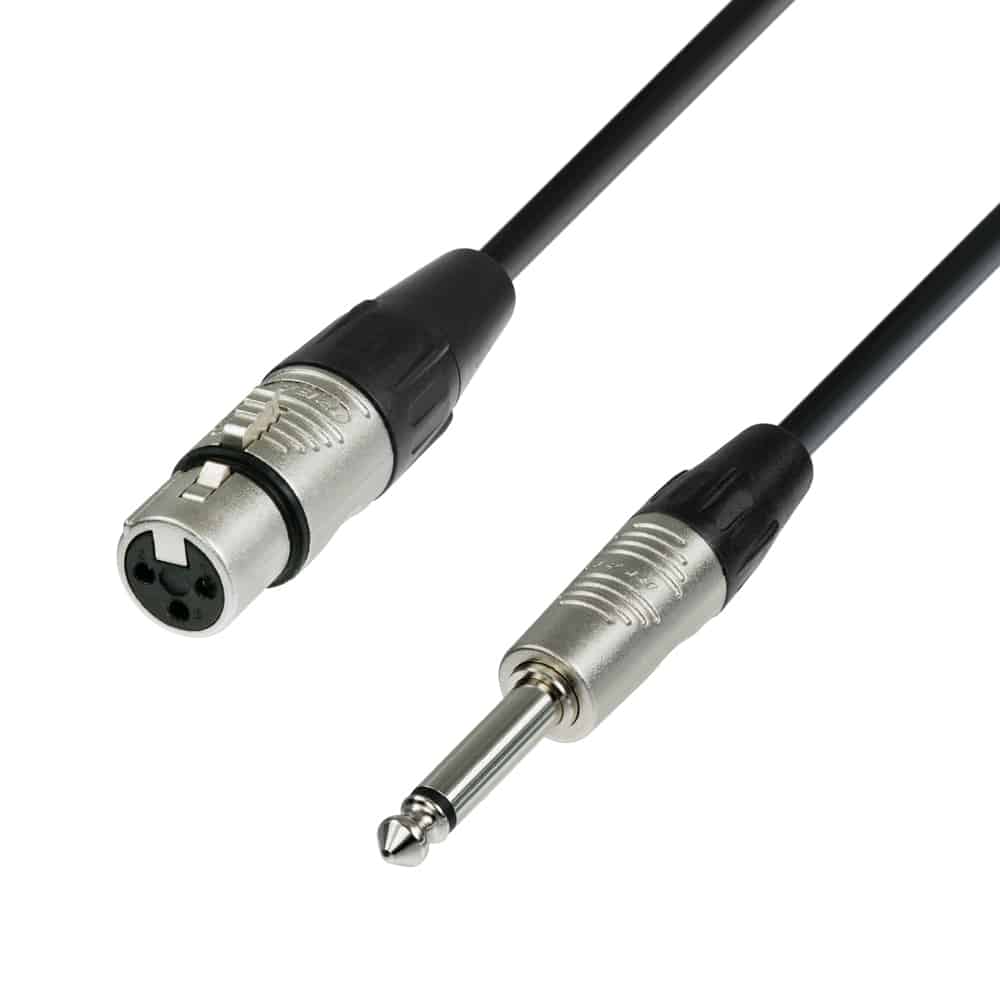 Adamhall 4 STAR Rean® XLRF - 6.3mm Jack TS Microphone Cable 3m (K4MFP0300)