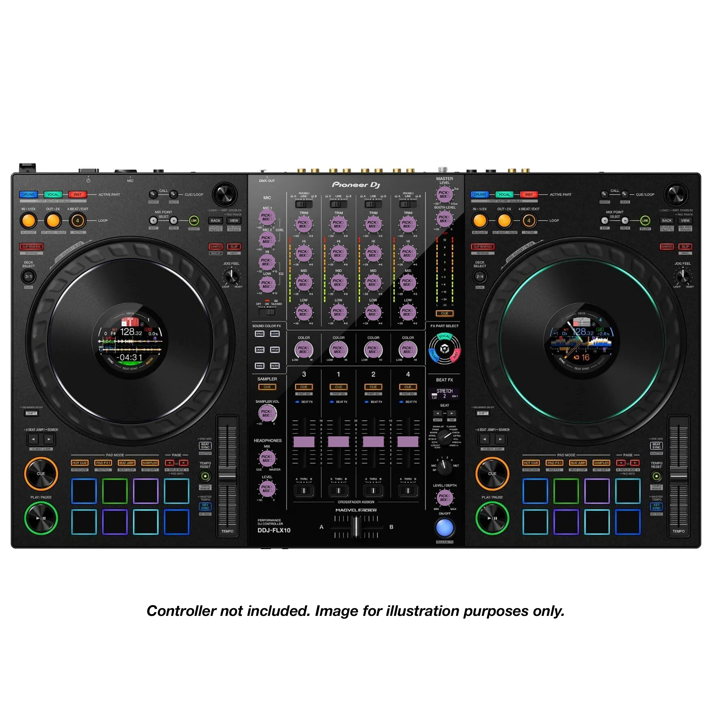 PICK&MIXDJ XL PACK DJ Knobs & Faders for Pioneer DDJ-FLX10, DDJ-1000