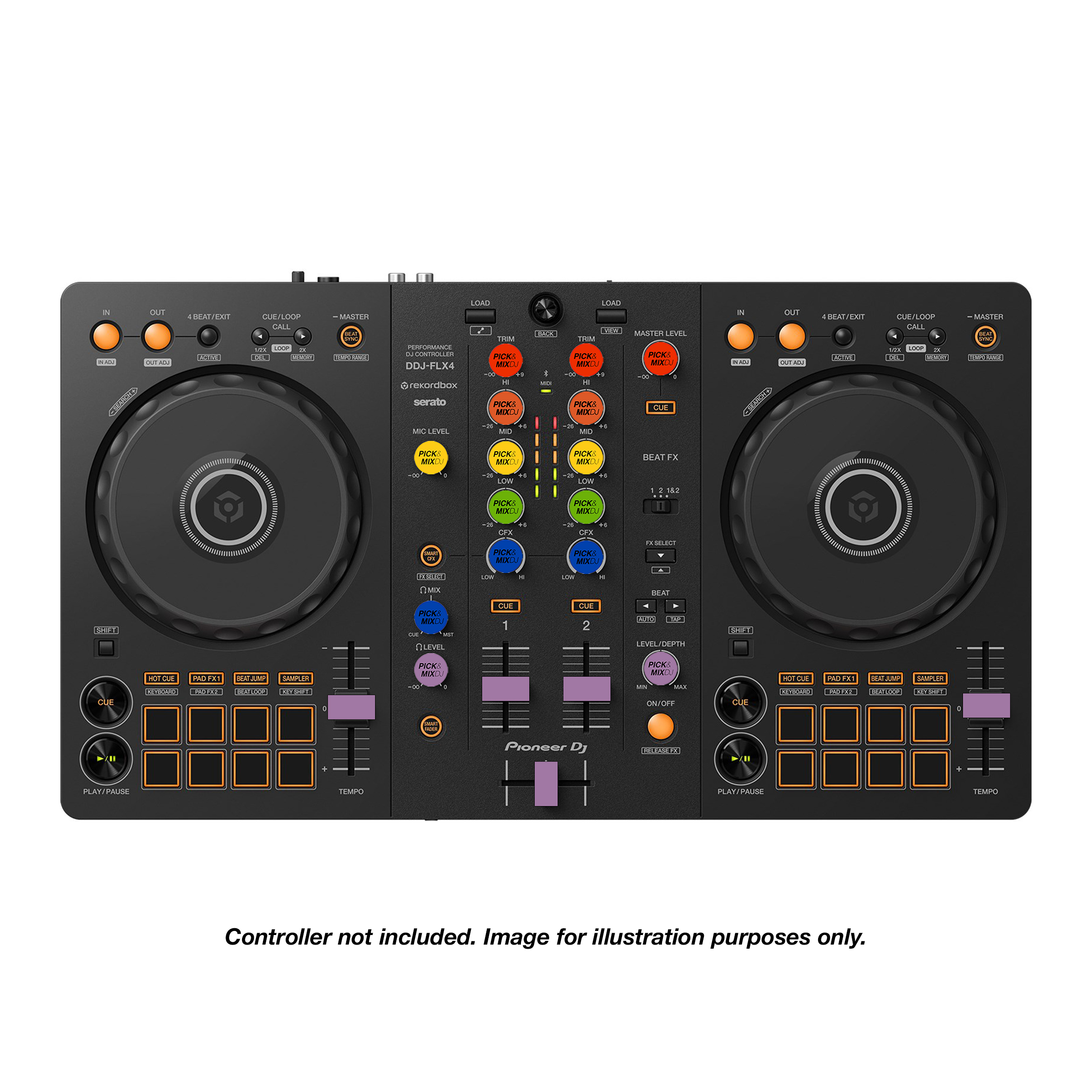 PICK&MIXDJ M PACK DJ Knobs & Faders for Pioneer DDJ-FLX4, OMNIS-DUO