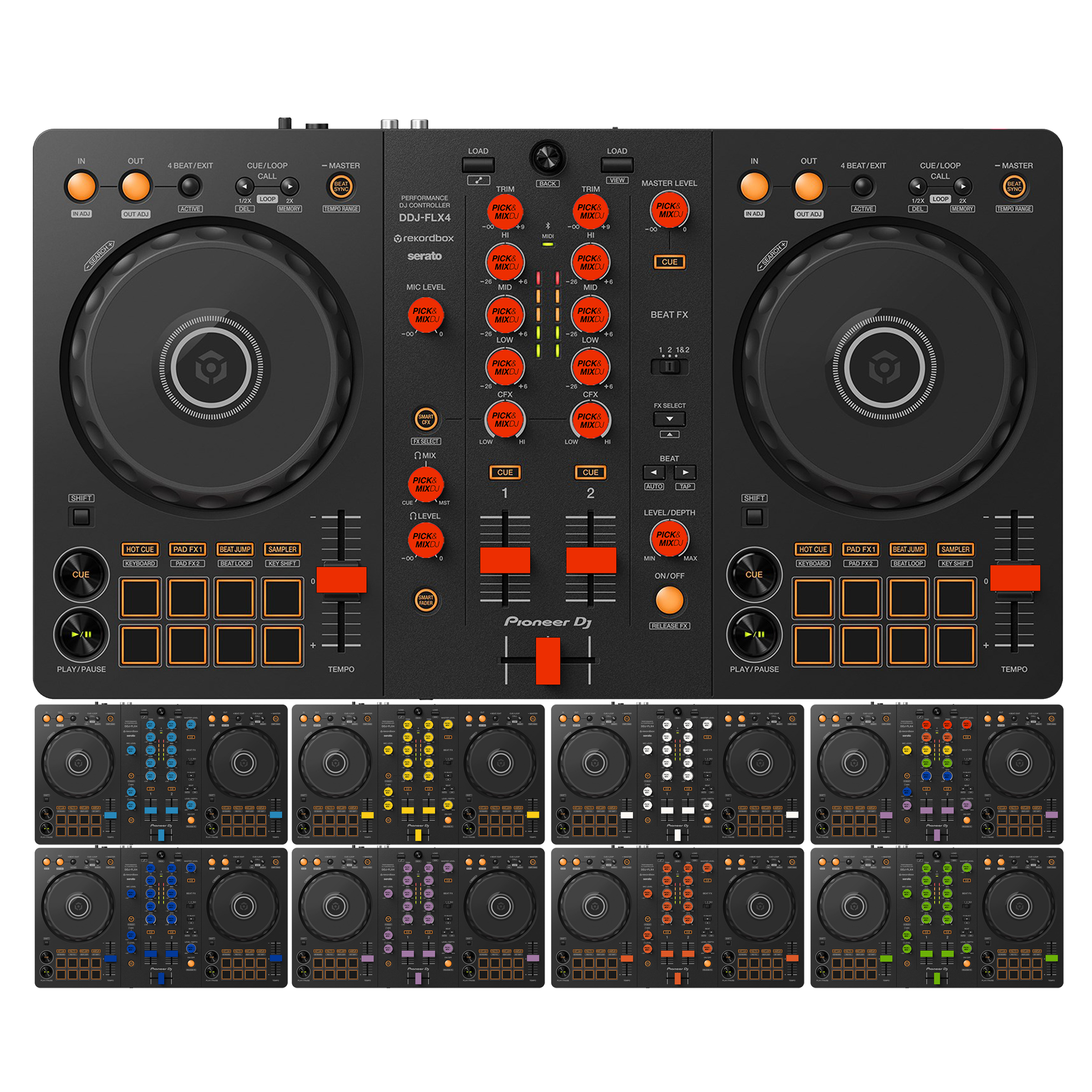 PICK&MIXDJ M PACK DJ Knobs & Faders for Pioneer DDJ-FLX4, OMNIS-DUO