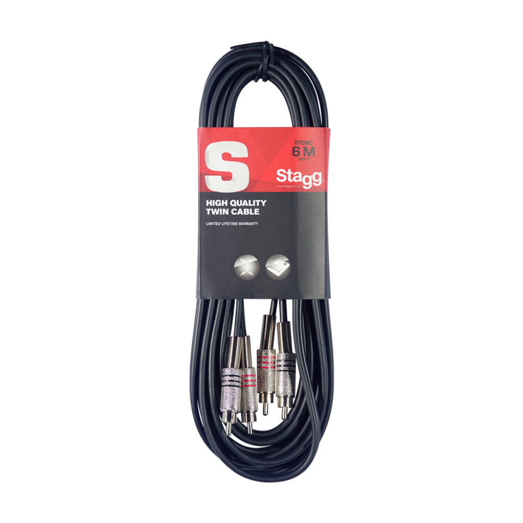 Stagg STC6C Twin RCA to Twin RCA Cable 6m