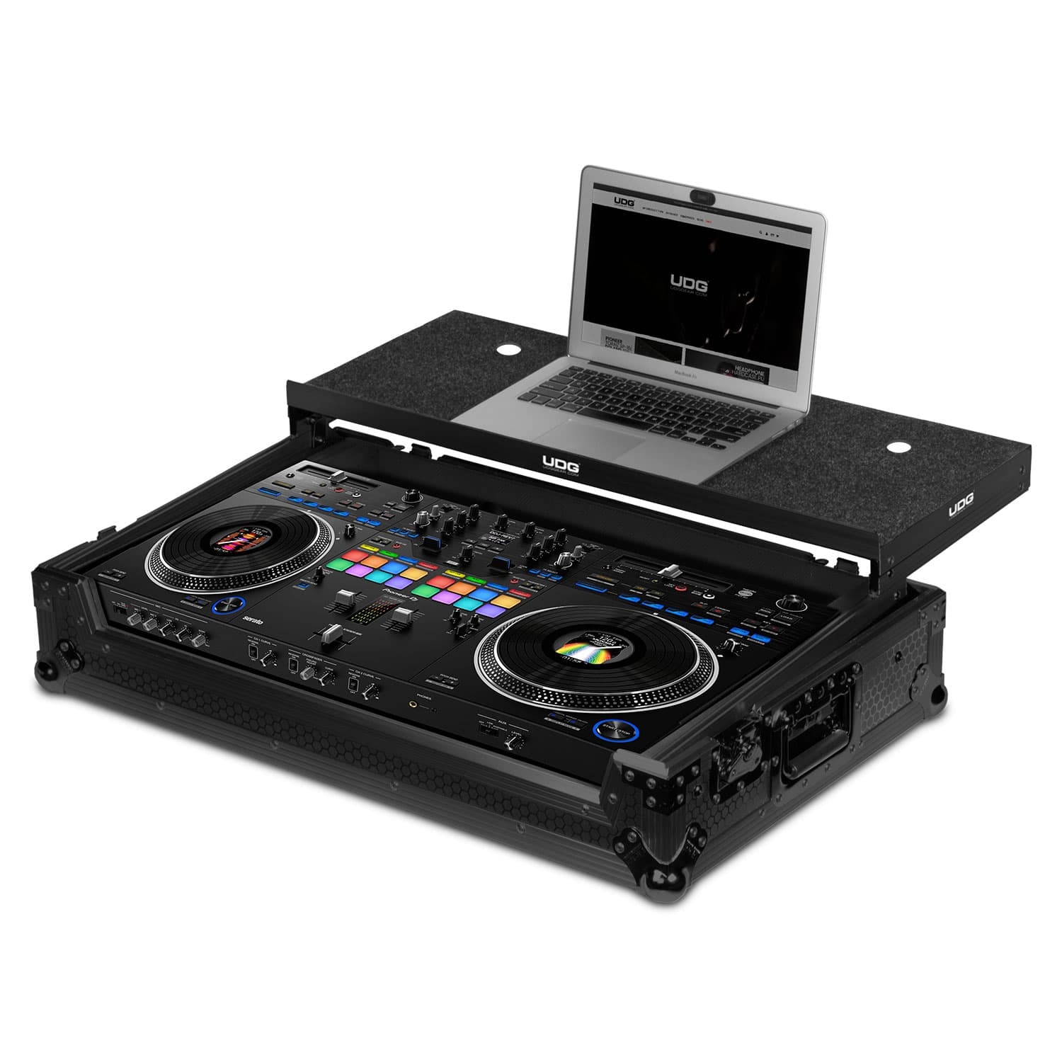 UDG Ultimate Flight Case Pioneer DDJ-REV7 Black Plus (Laptop Shelf + Wheels) U91077BL