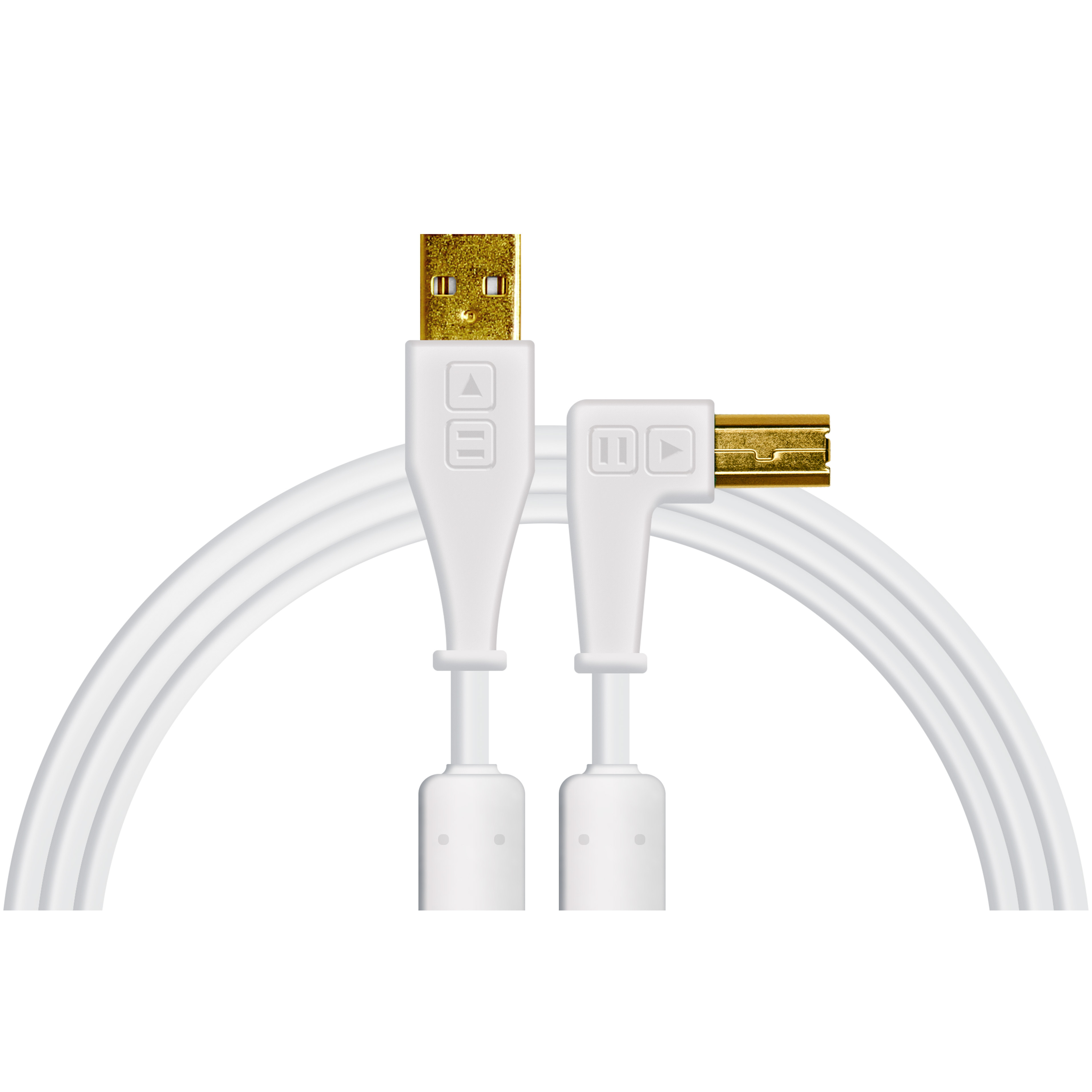 DJ TechTools Chroma Cable USB-A to B Right-Angled 1.5m - White