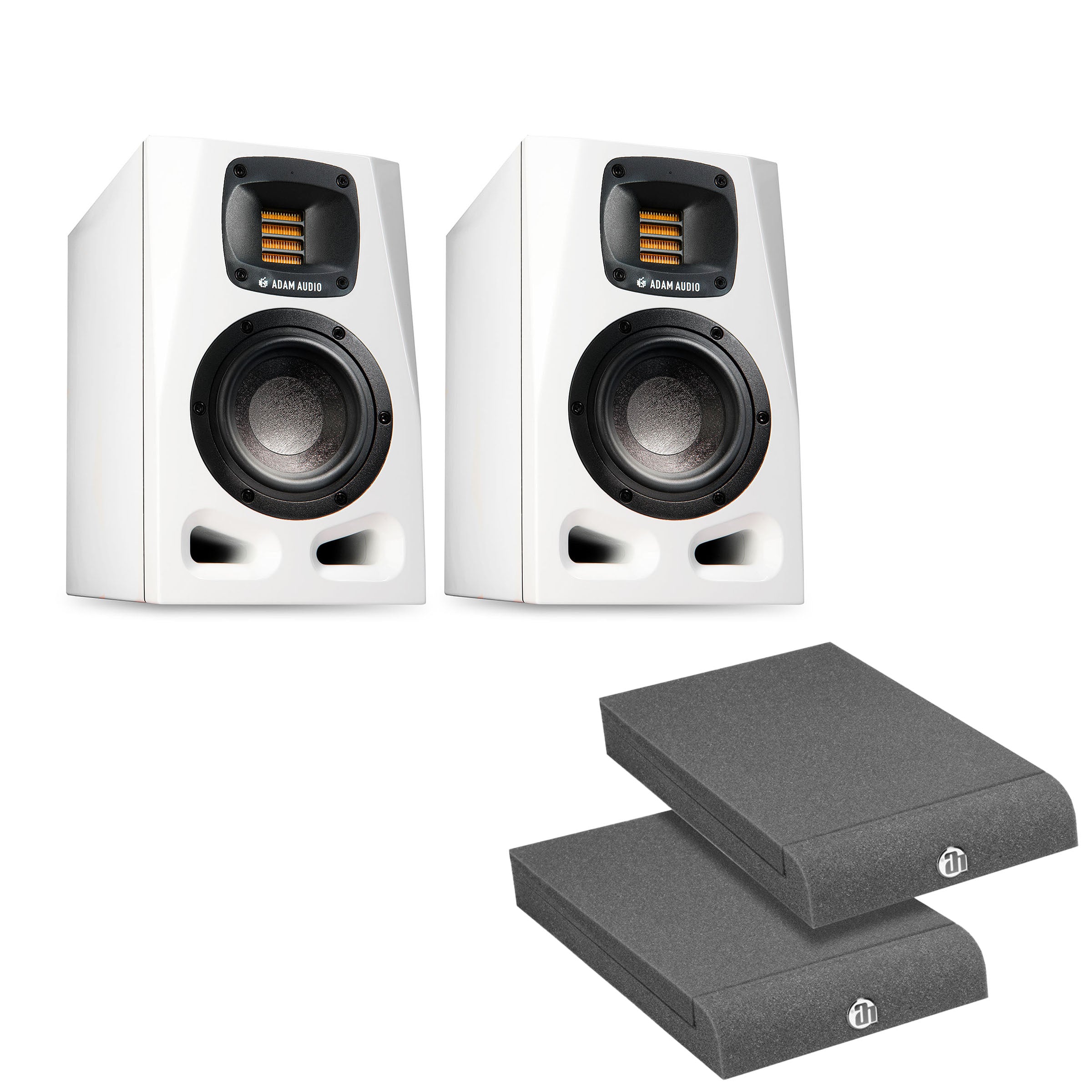 Adam Audio A4V White - Pair with Isolation Pads