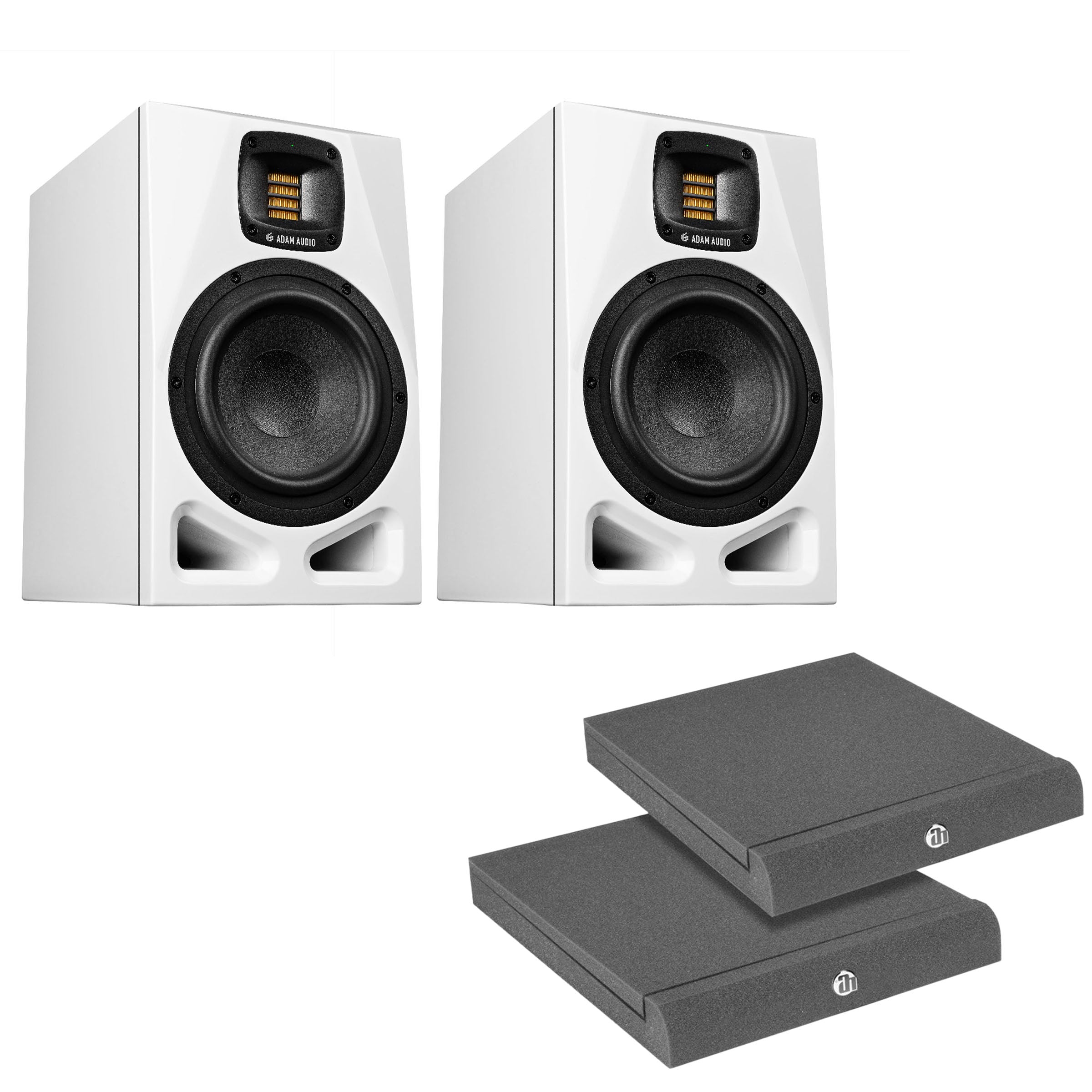 Adam Audio A7V White - Pair with Isolation Pads