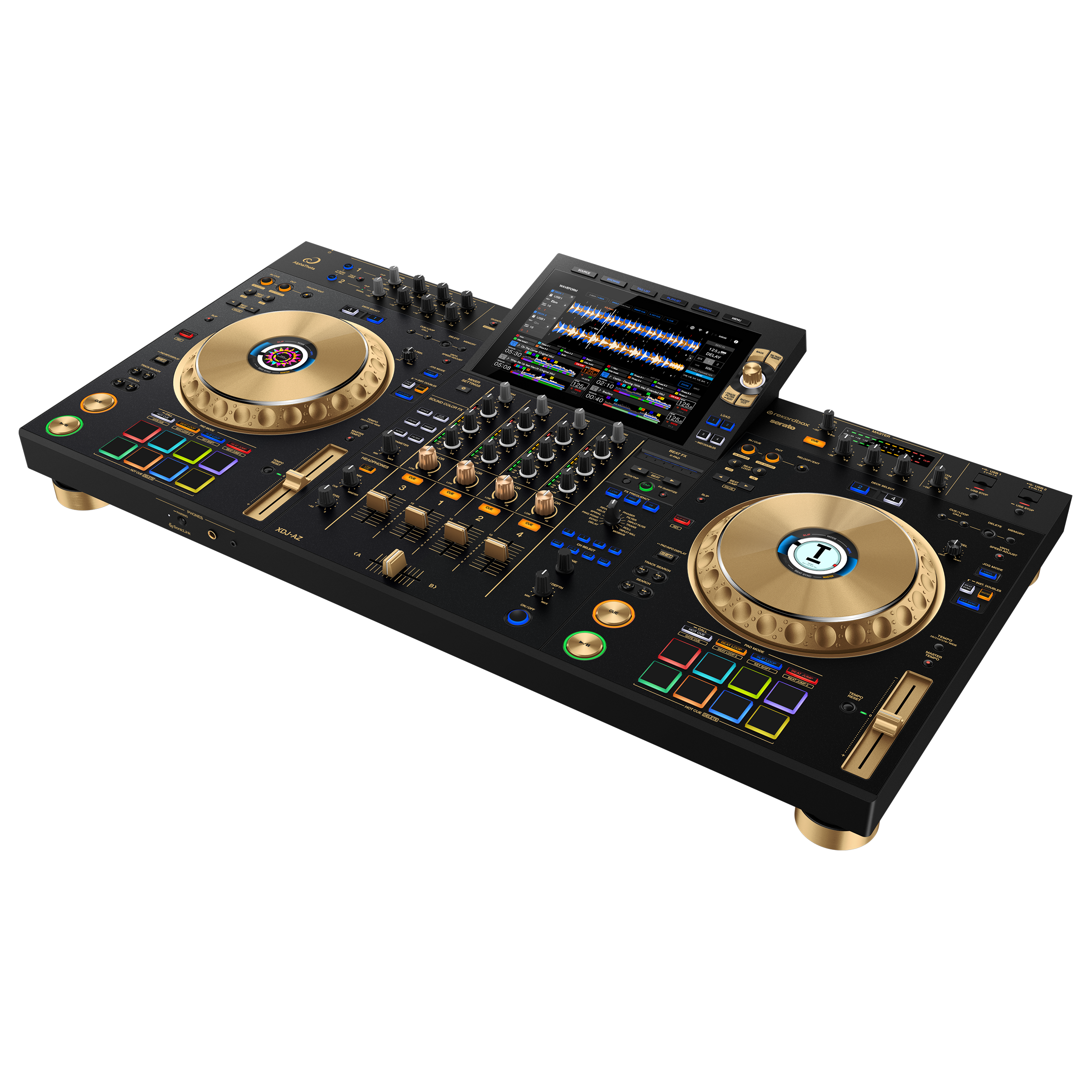 AlphaTheta XDJ-AZ-N Gold + Decksaver Cover