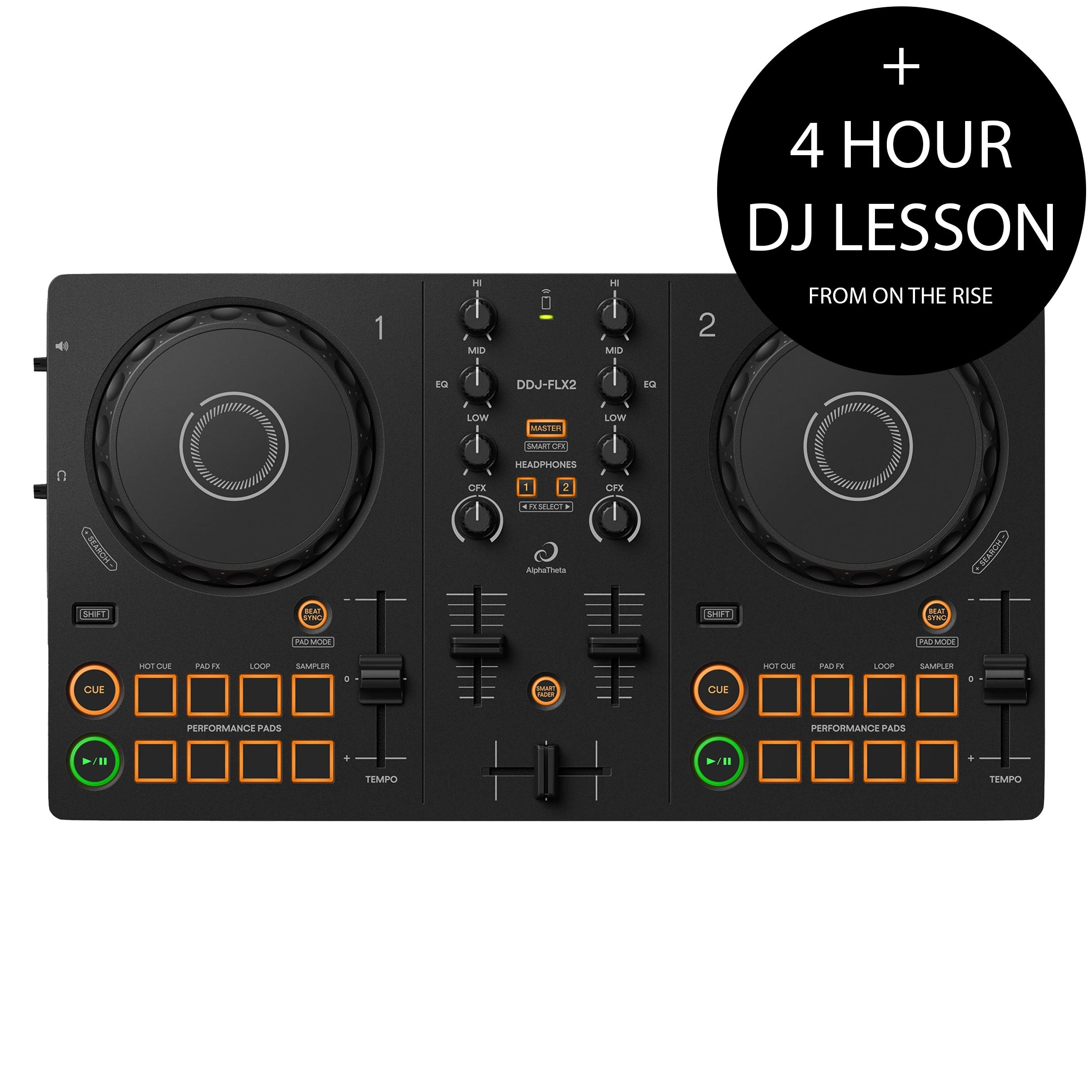 AlphaTheta DDJ-FLX2 + 4 Hour DJ Lesson Bundle