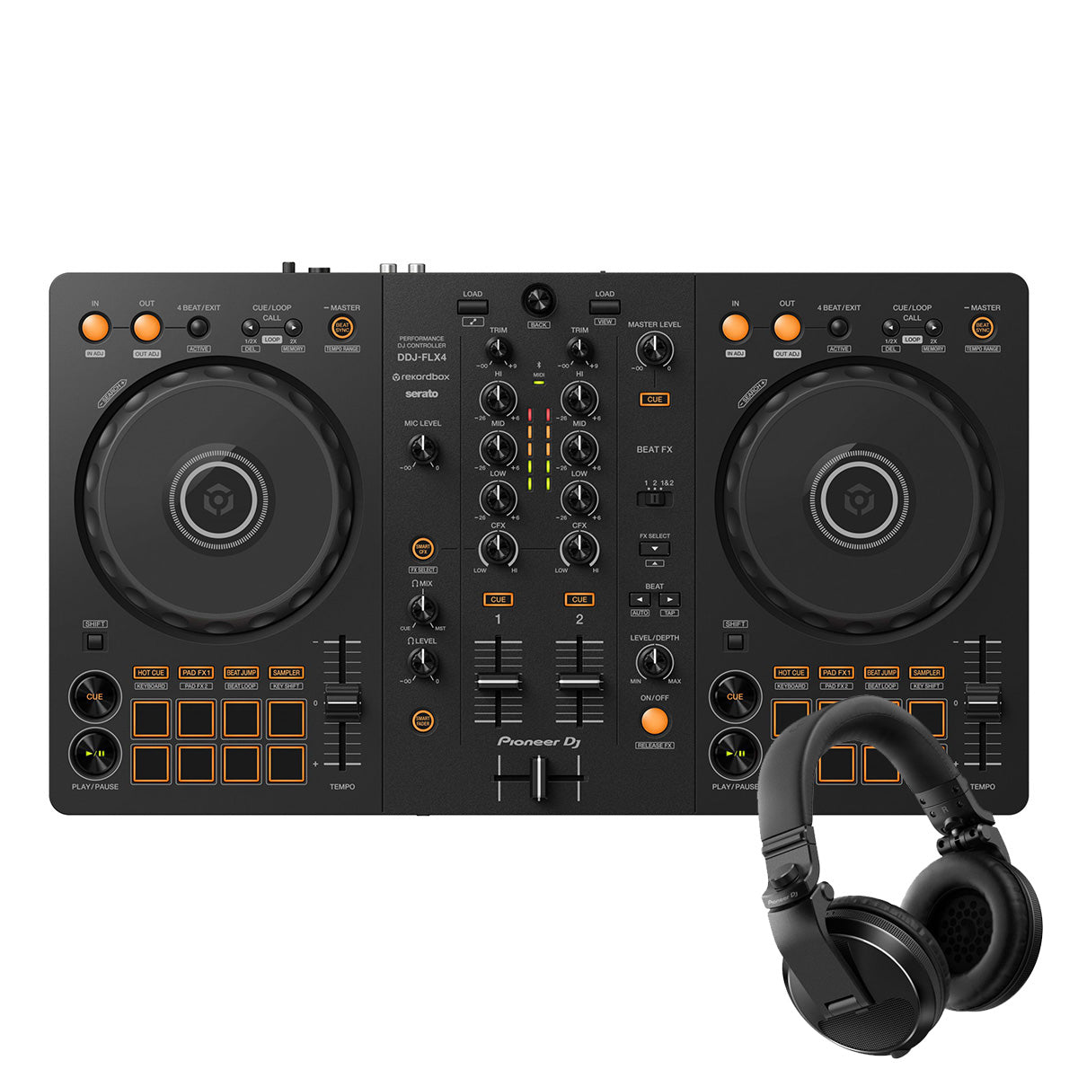 Pioneer DJ DDJ-FLX4 + Headphones Bundle