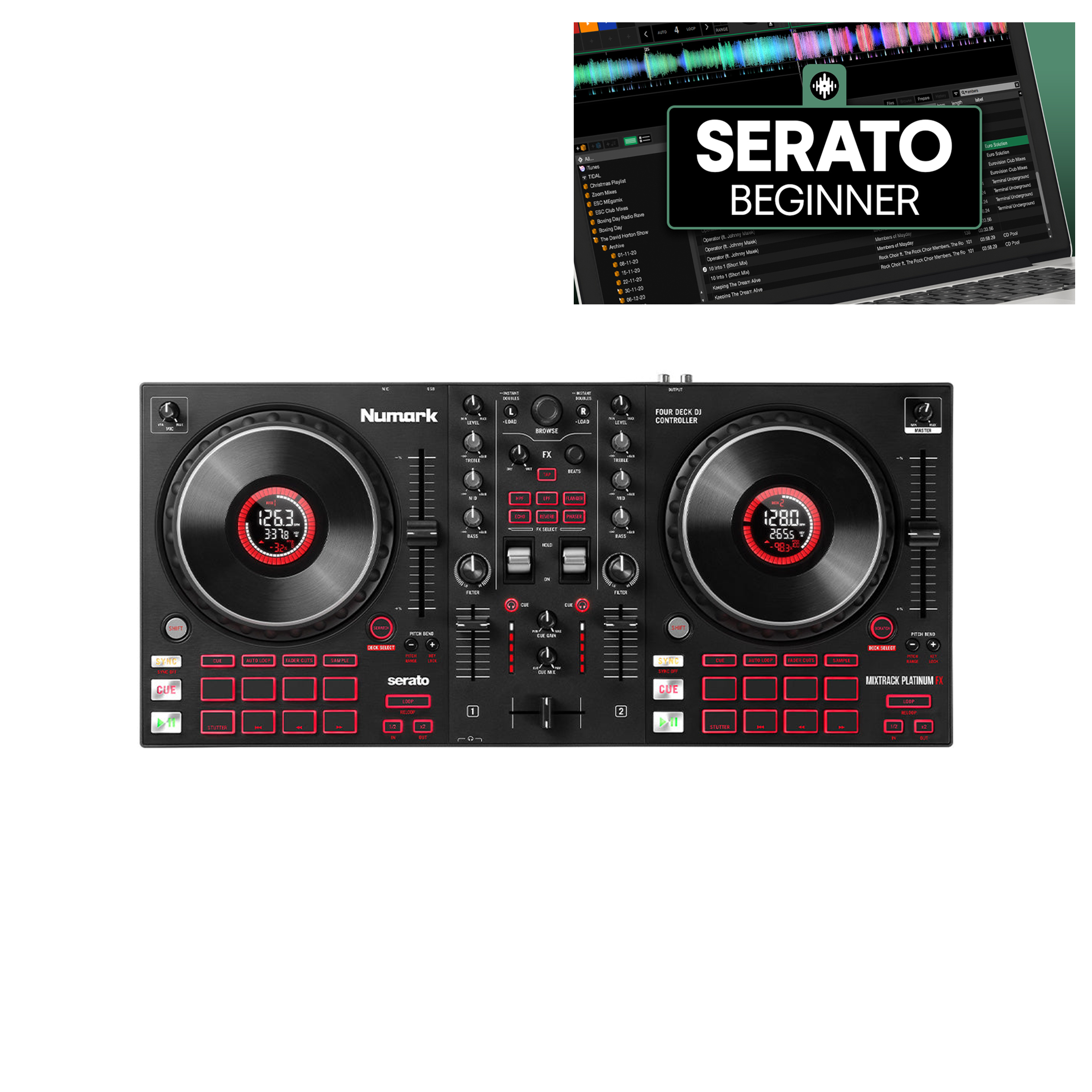 Mixtrack Platinum FX + Crossfader Beginner Course Bundle