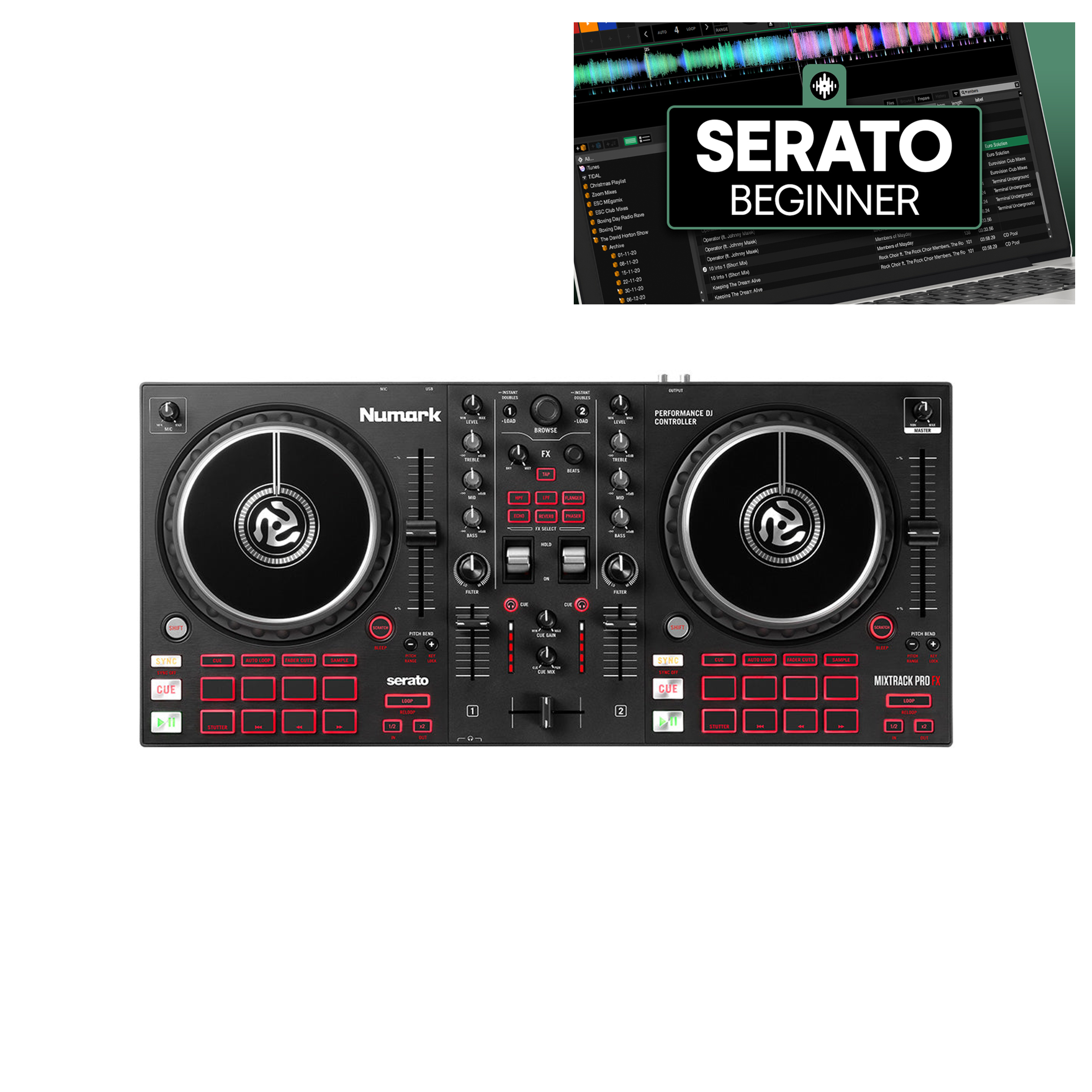 Mixtrack Pro FX + Crossfader Beginner Course Bundle