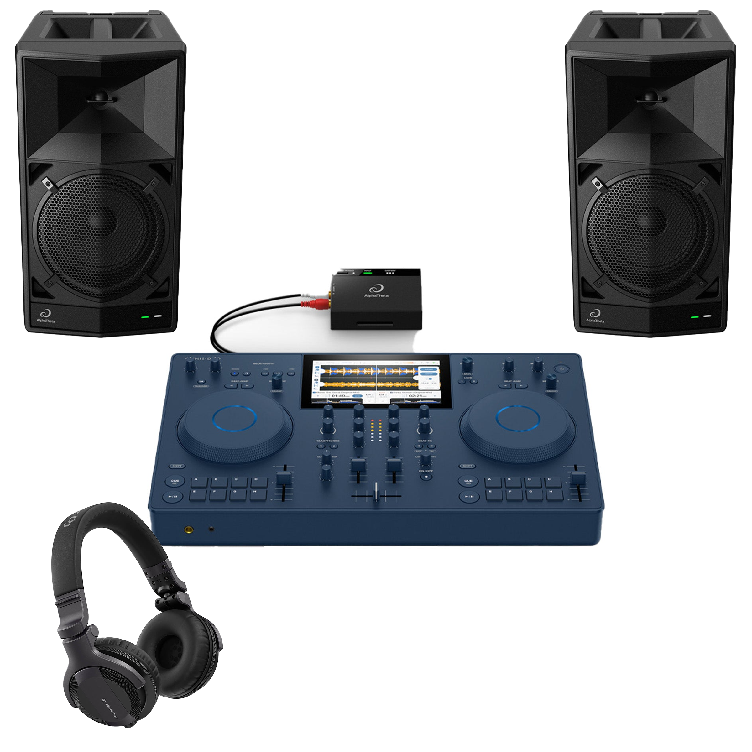 AlphaTheta OMNIS-DUO + 2x Wave Eight + Headphones Bundle