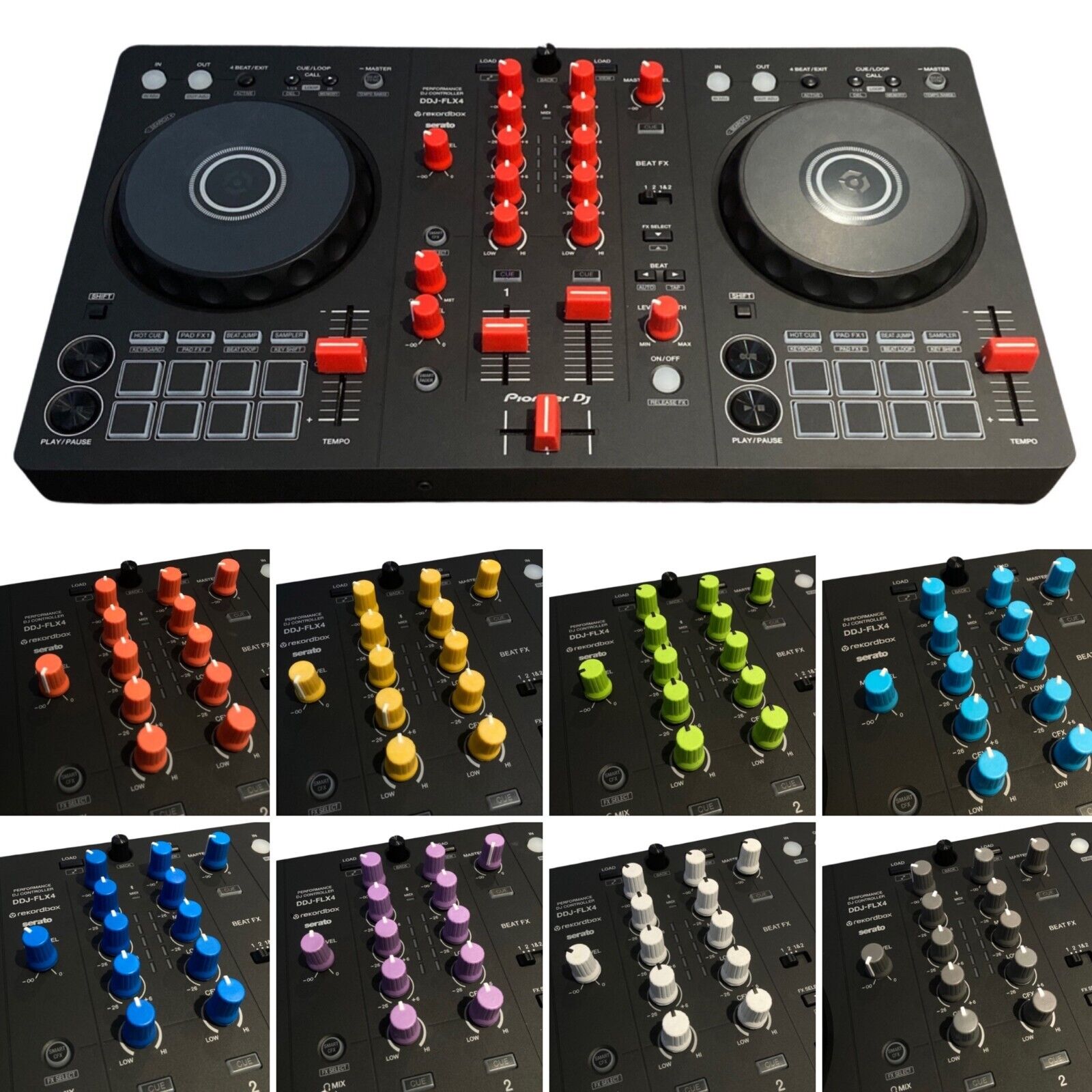 PICK & MIX DJ Replacement Coloured Knobs & Faders for DDJ-FLX4