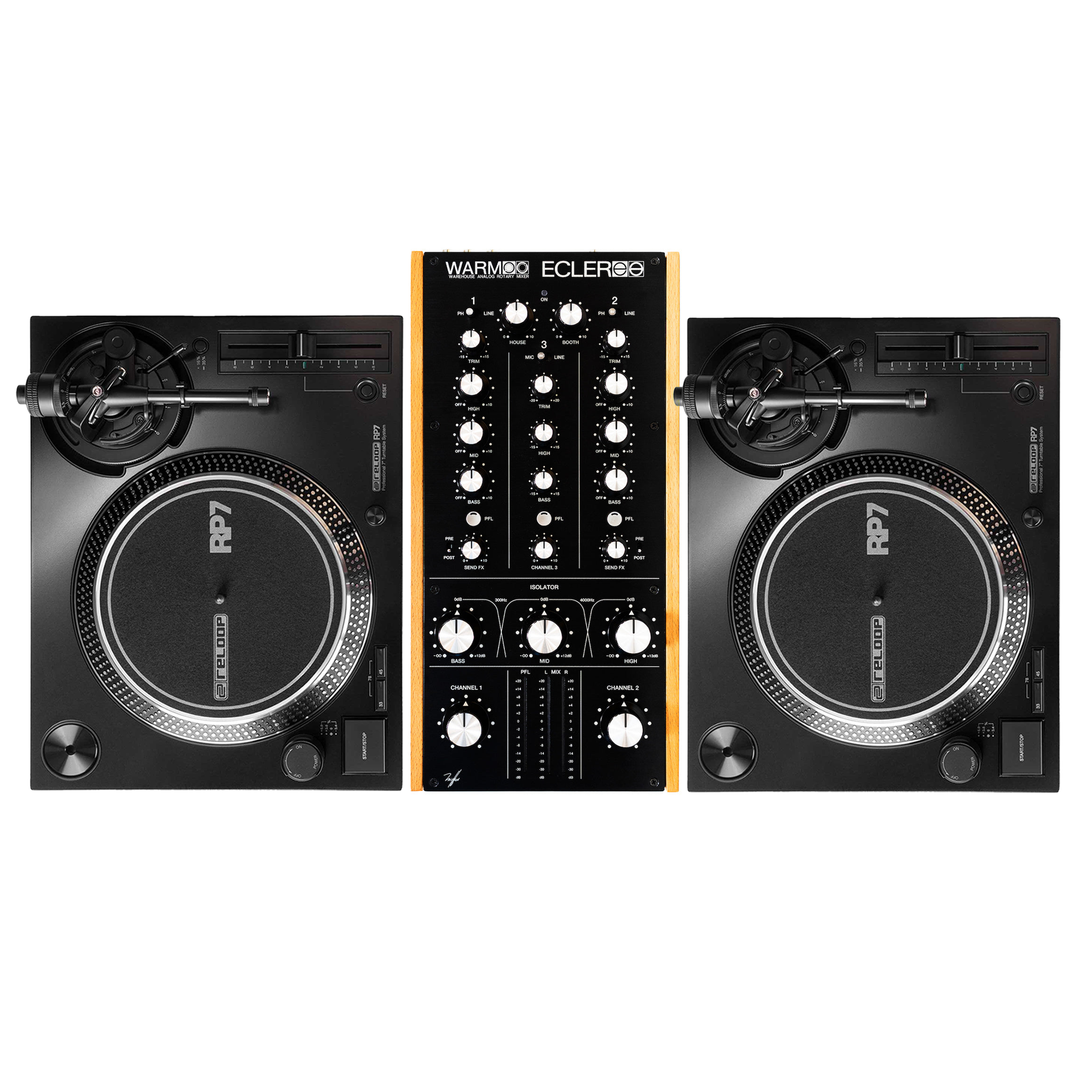 Reloop RP-7 Pair + Ecler WARM2 Rotary Bundle