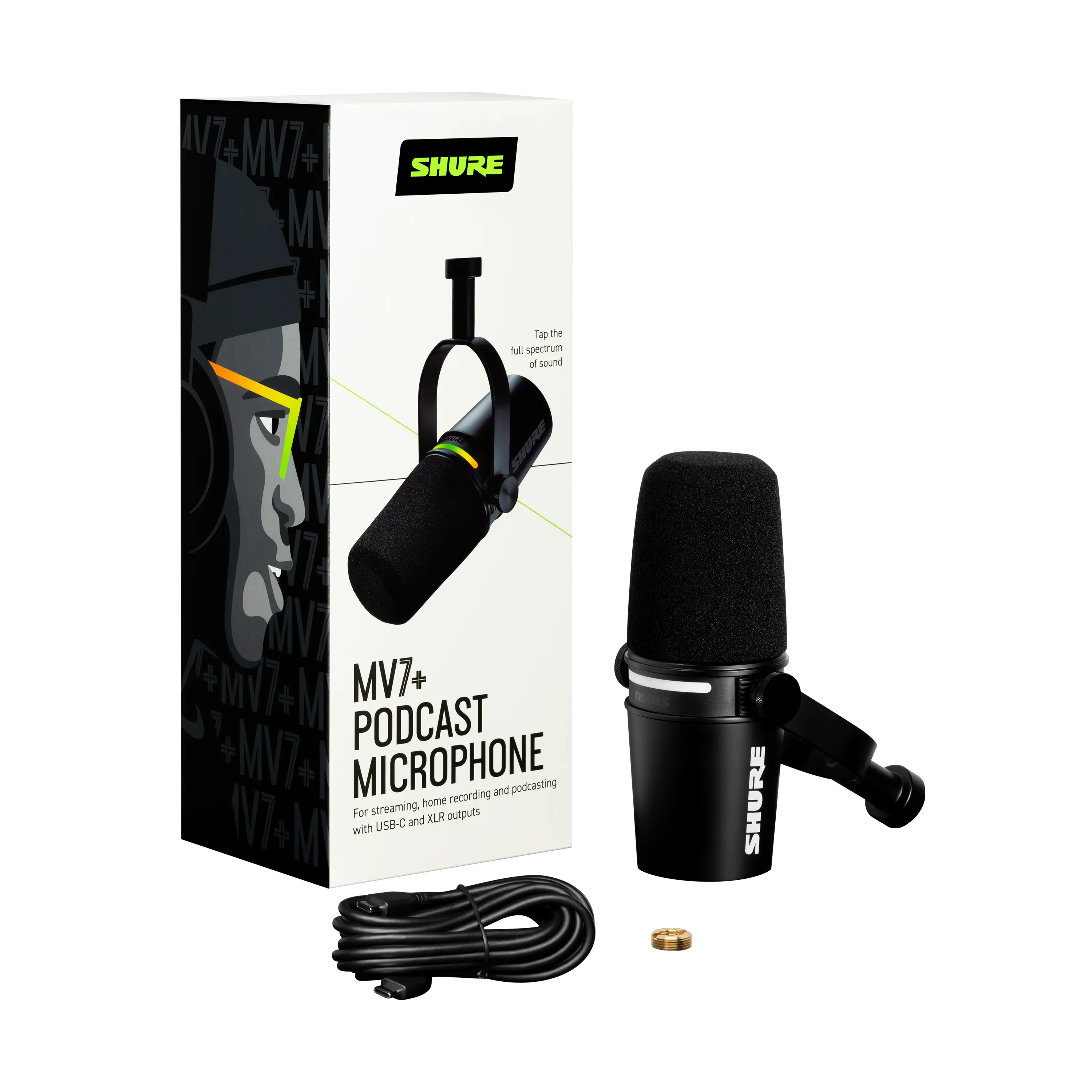 Shure MV7+ Podcast Microphone Black