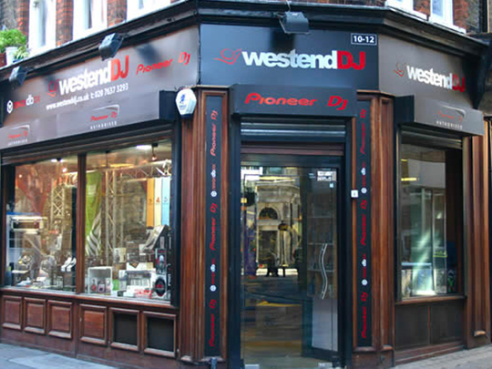 External image of the Westend DJ store in Hanway Street, Central London