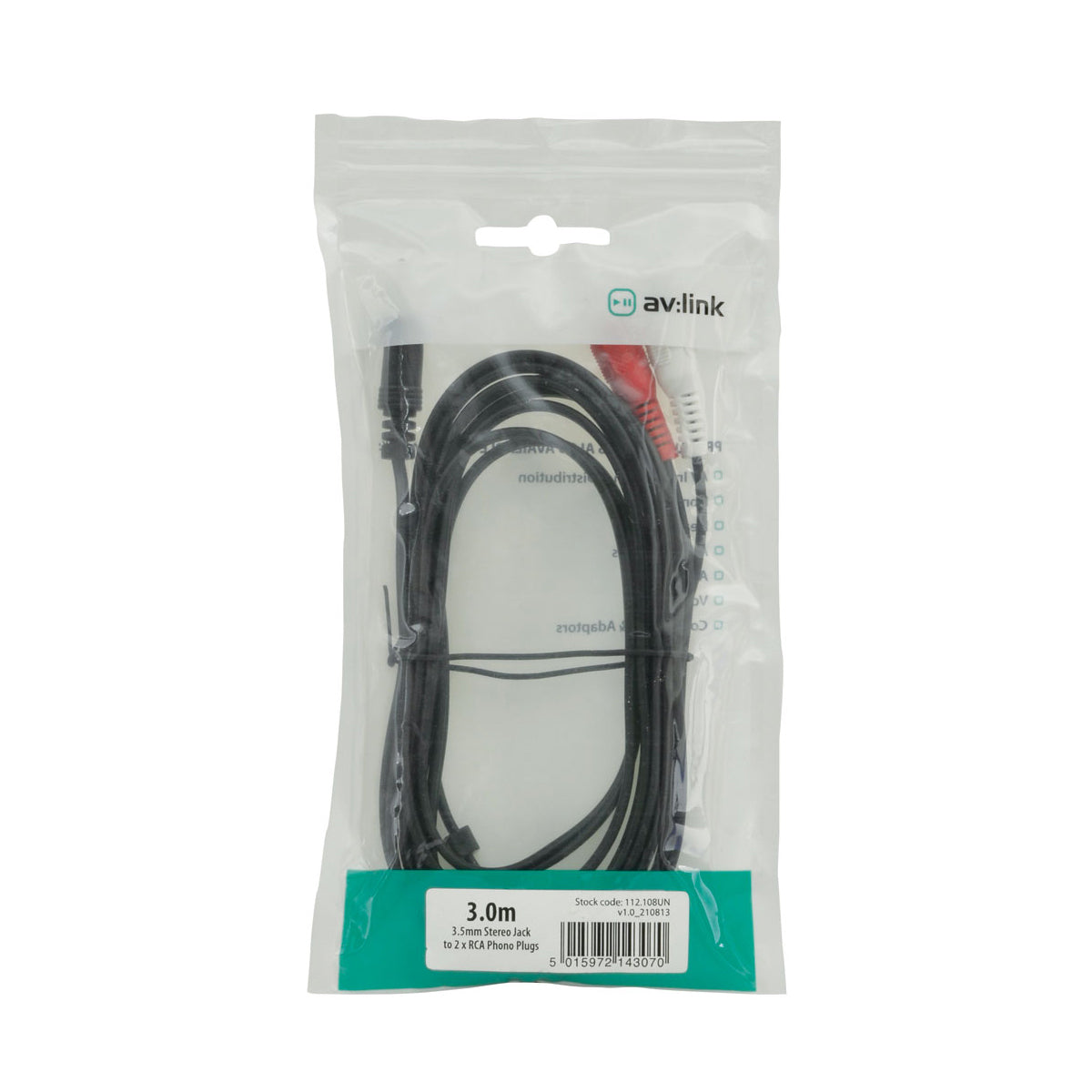 AV:LINK 3.5mm Stereo Minijack to RCA Cable 3m (112108)