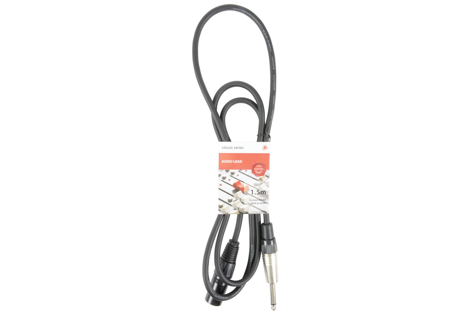 Chord XLR Male To 6.3mm Unbalanced Jack Cable 1.5m (190043)