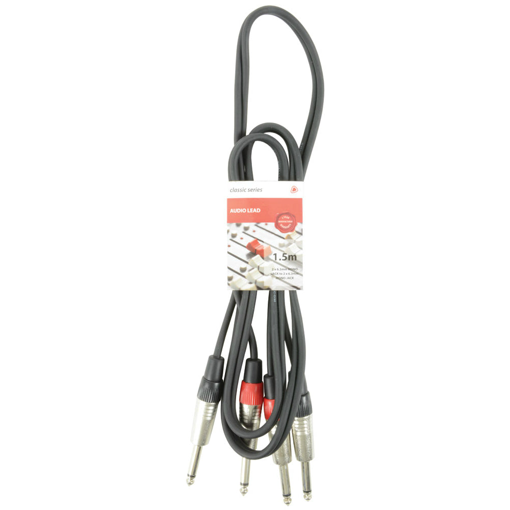 Chord Twin 6.3mm To Twin 6.3m Mono Jack Cable - 1.5m (190071)