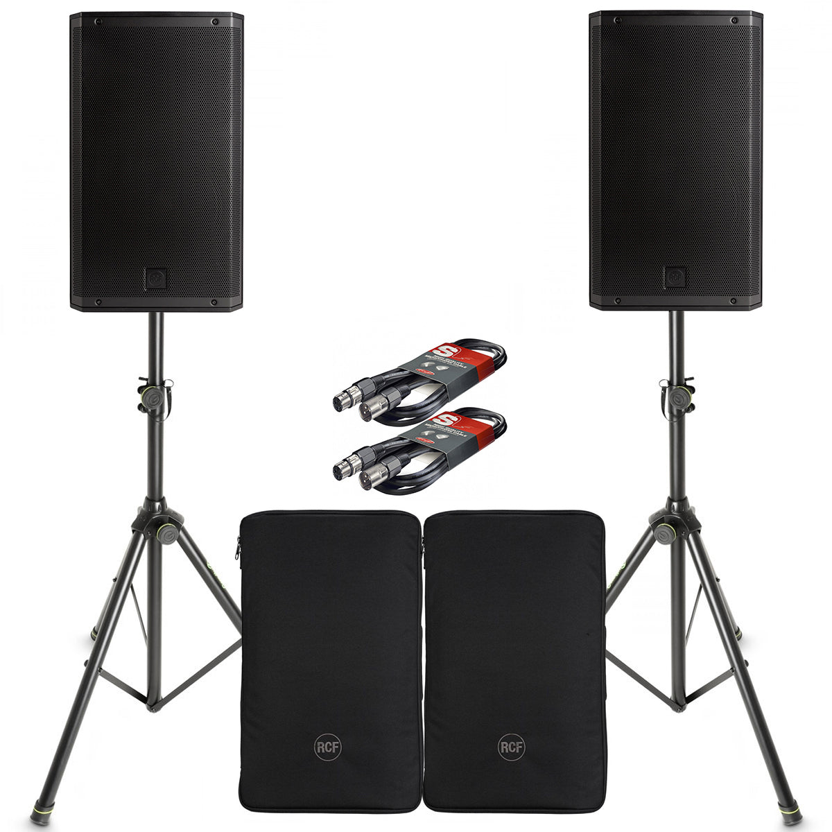 RCF ART 912-A Pair with Covers, Stands & Cables