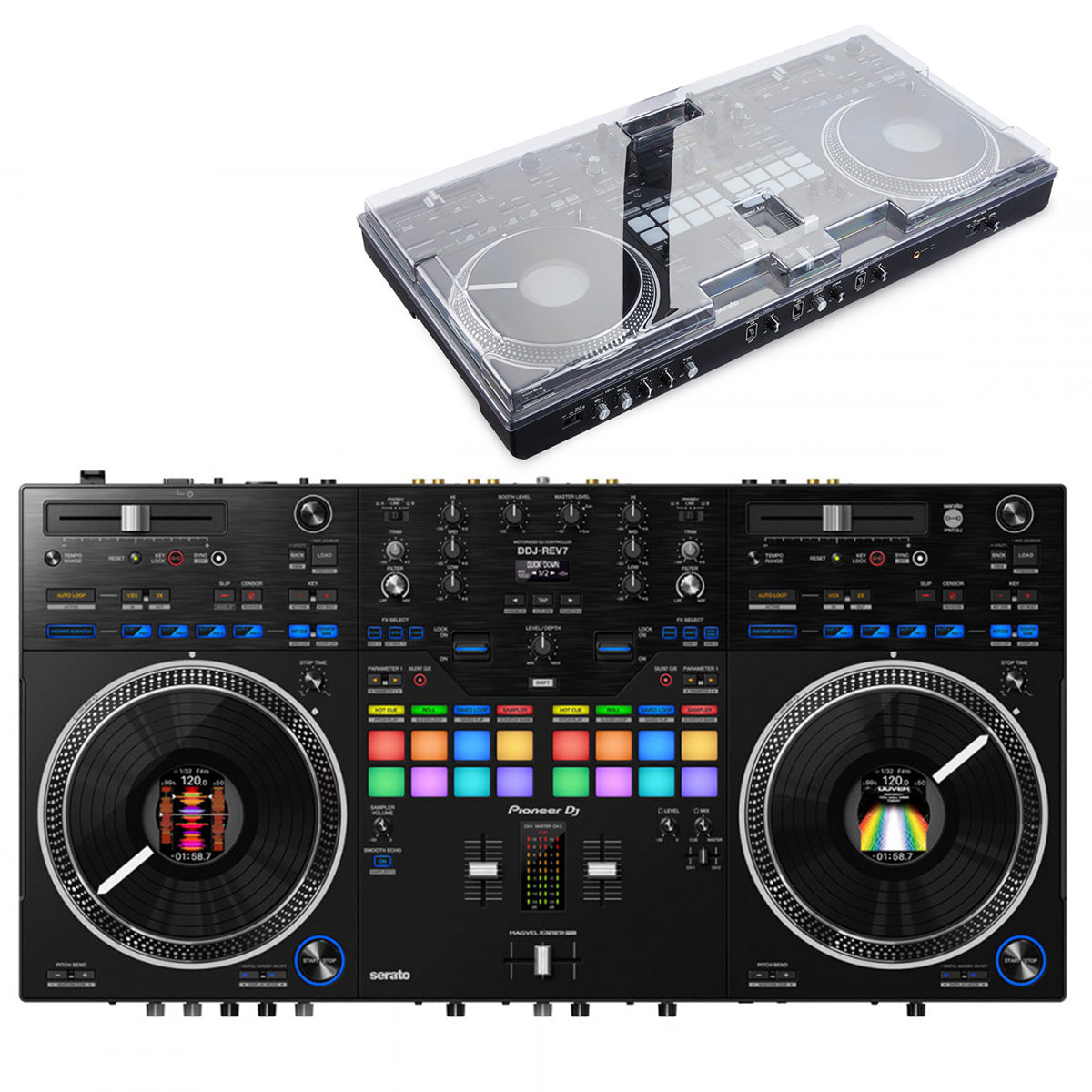 Pioneer DJ DDJ-REV7 + Decksaver Cover