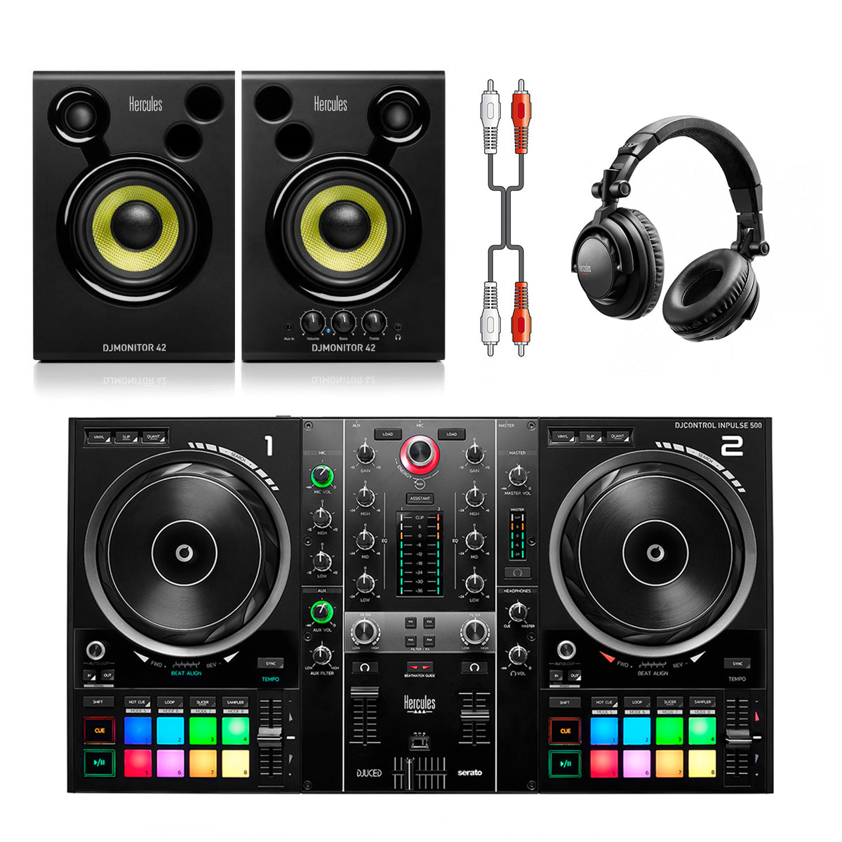 Hercules DJControl Inpulse 500 + Monitor 42 + DJ45 Headphones