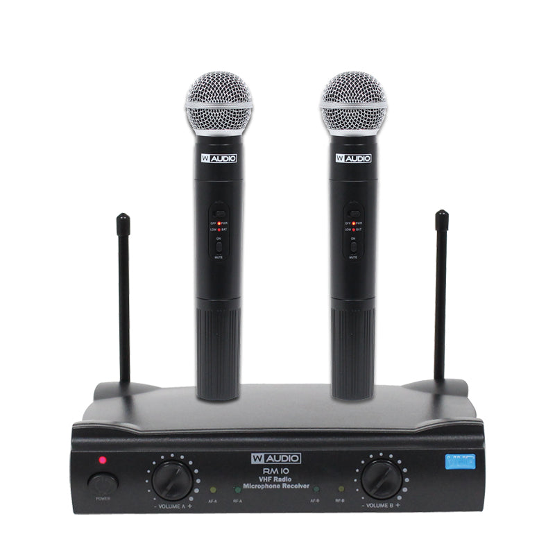 W Audio RM10 Twin Handheld VHF Radio Microphone System