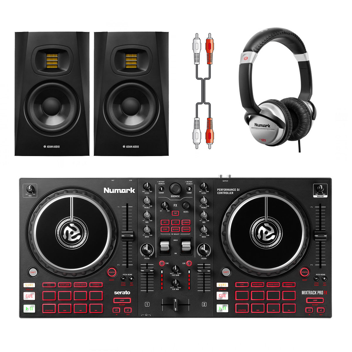 Numark Mixtrack Pro FX + T5V Monitors + Headphones