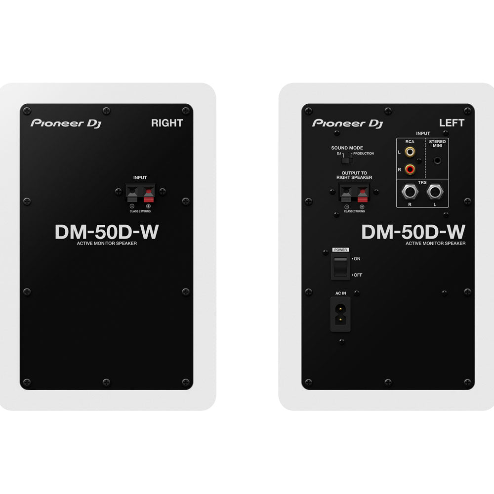 Pioneer DJ DM-50D Active DJ Monitors White (Pair)