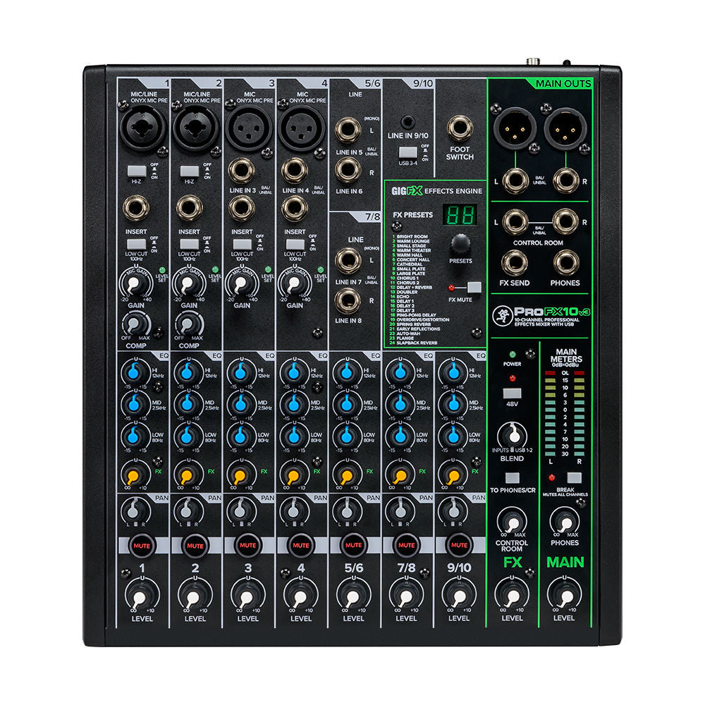Mackie ProFX10 V3 10-channel Mixer with USB & FX