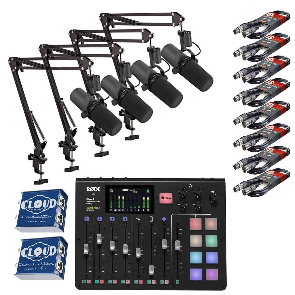 Rodecaster Pro Bundle with 4 x Shure SM7B