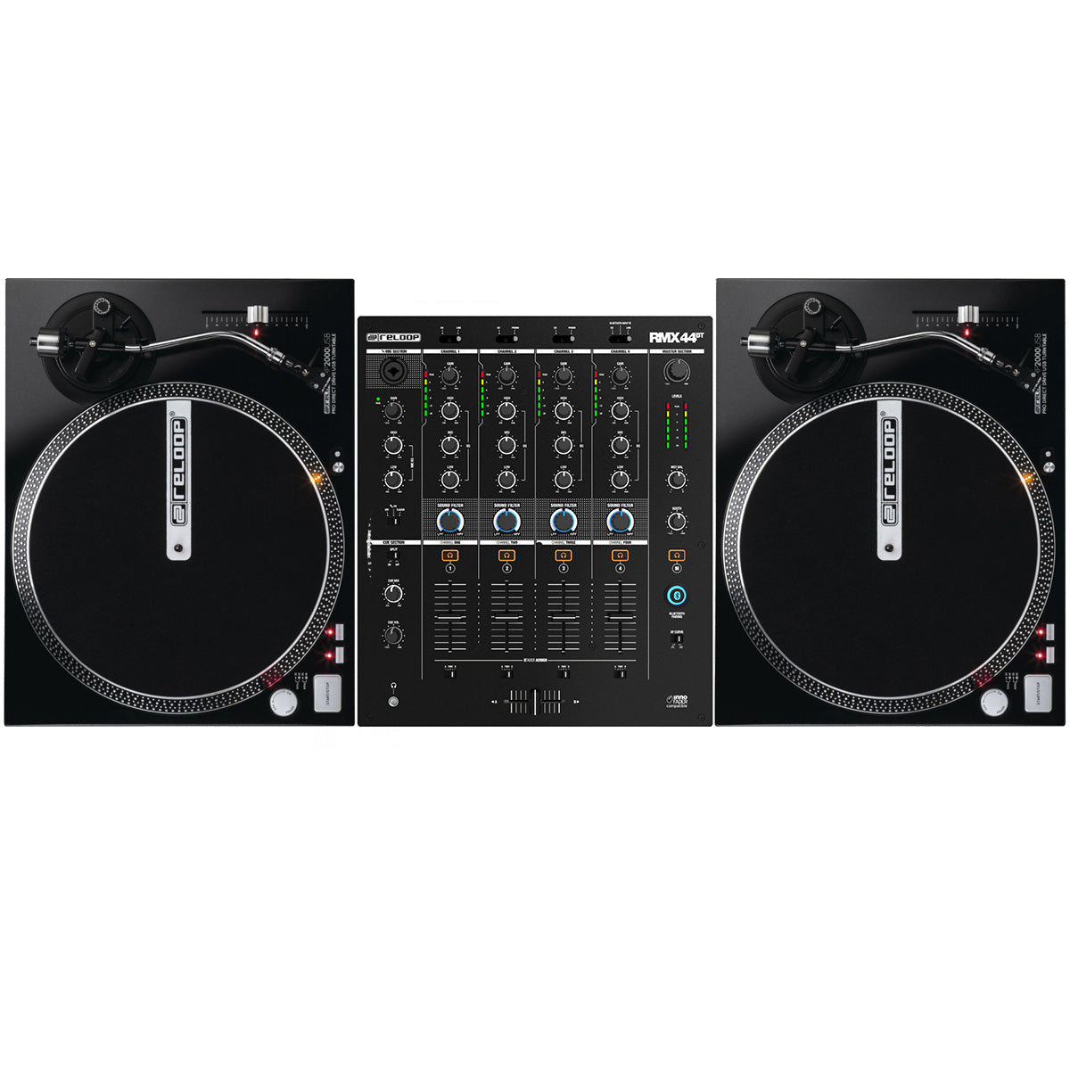 Reloop RP2000 USB MK2 + RMX-44 BT Bundle