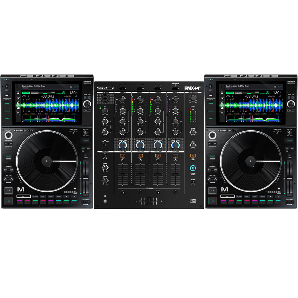 Denon DJ SC6000M Prime + Reloop RMX-44 BT Bundle