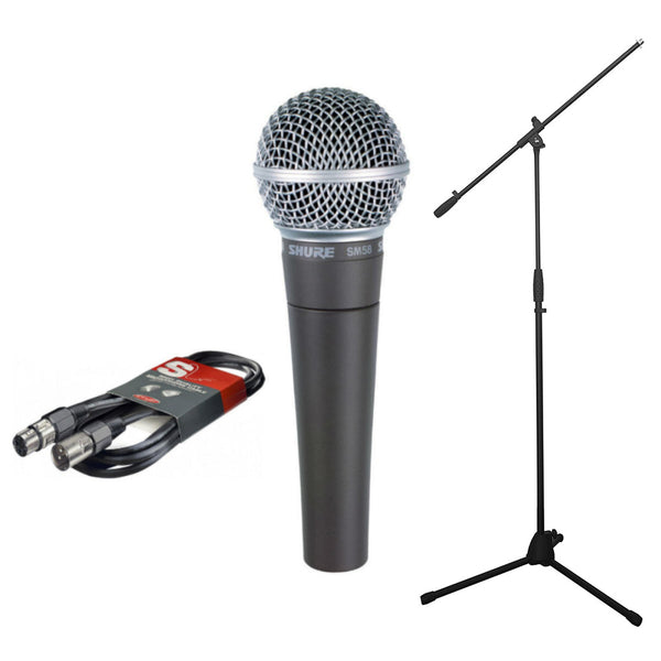 Shure SM58 Bundle with Mic Boom Stand Cable