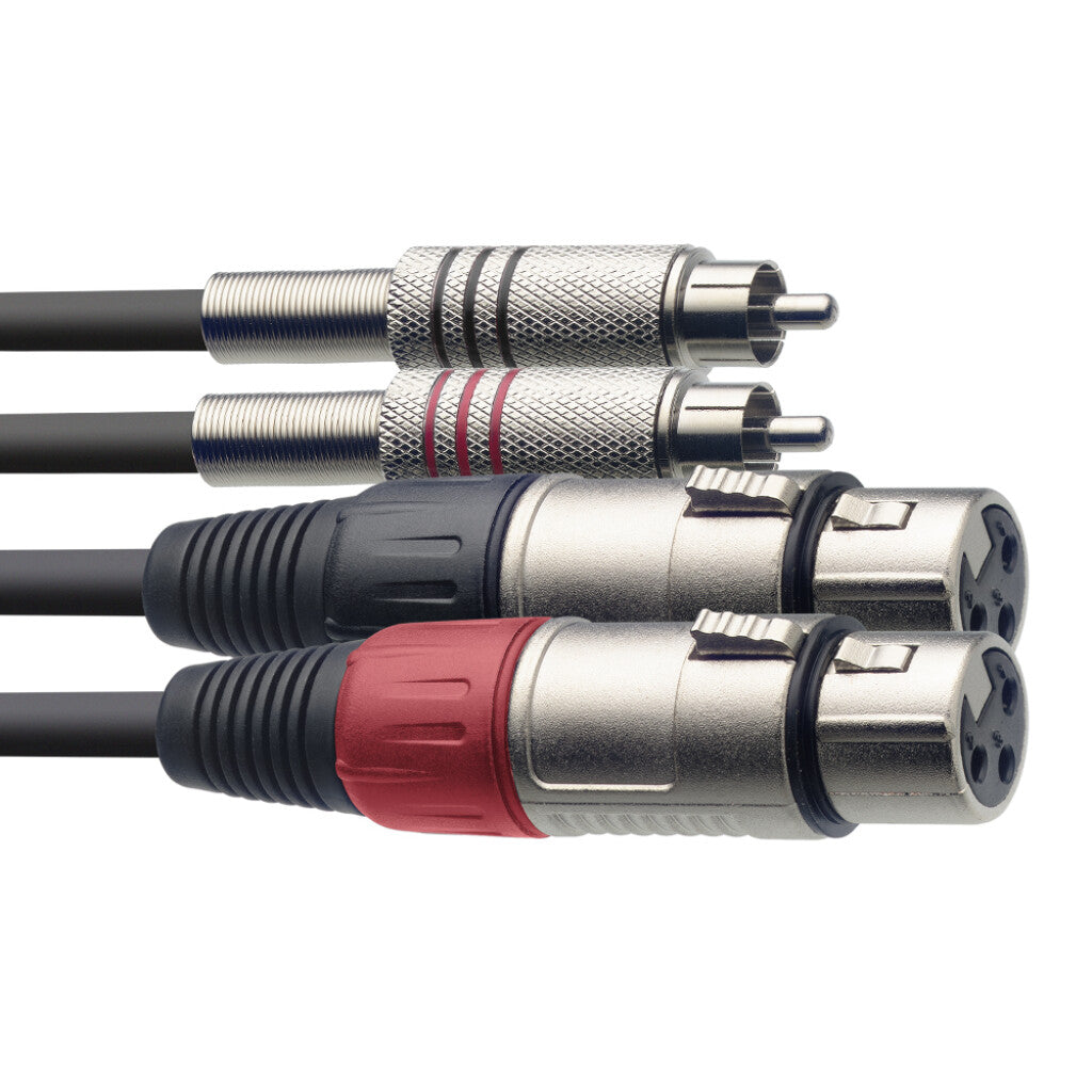 Stagg STC3CMXF Twin Cable Female XLR To Male RCA 3m